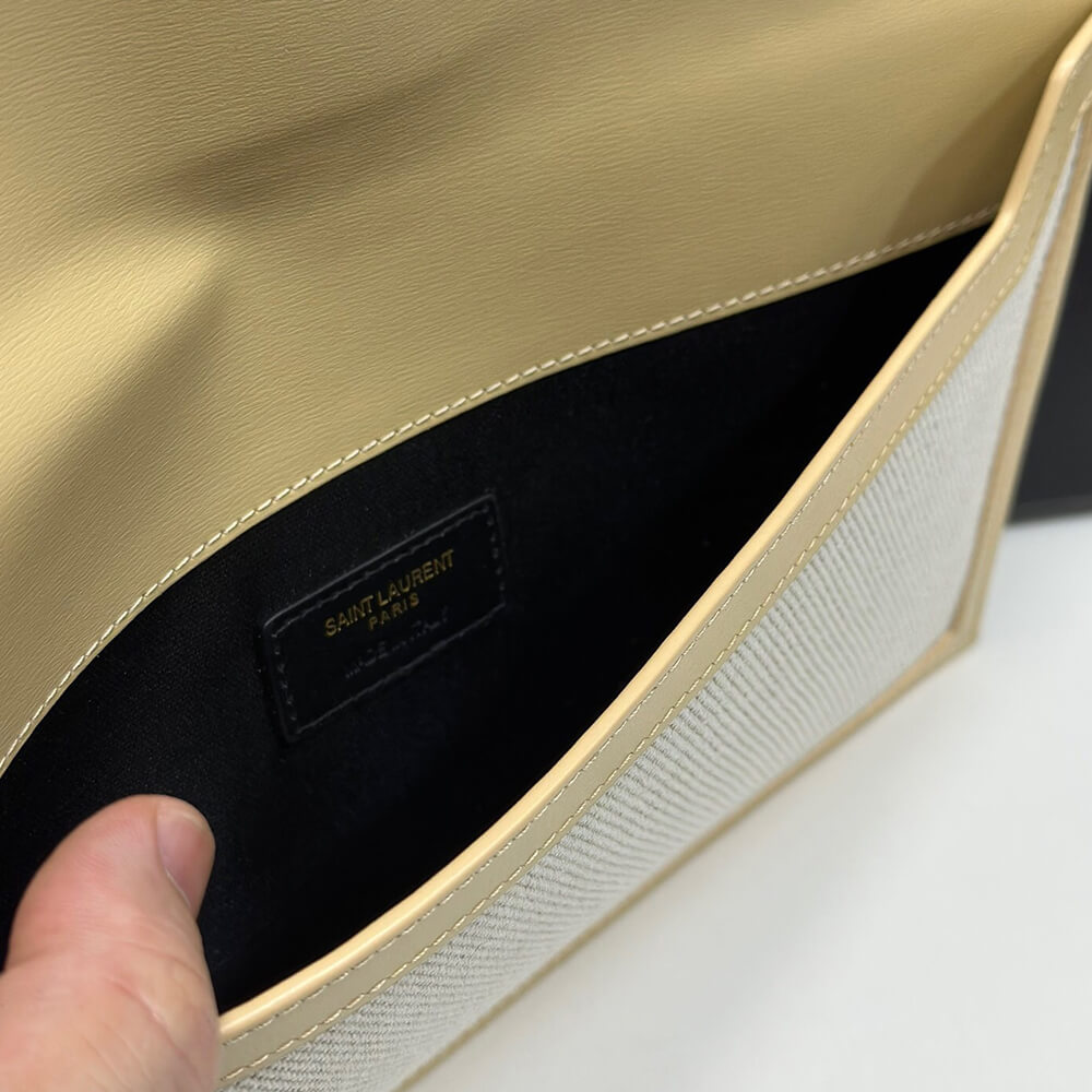 YSL uptown pouch in canvas and leather Bag1:1High-quality replica