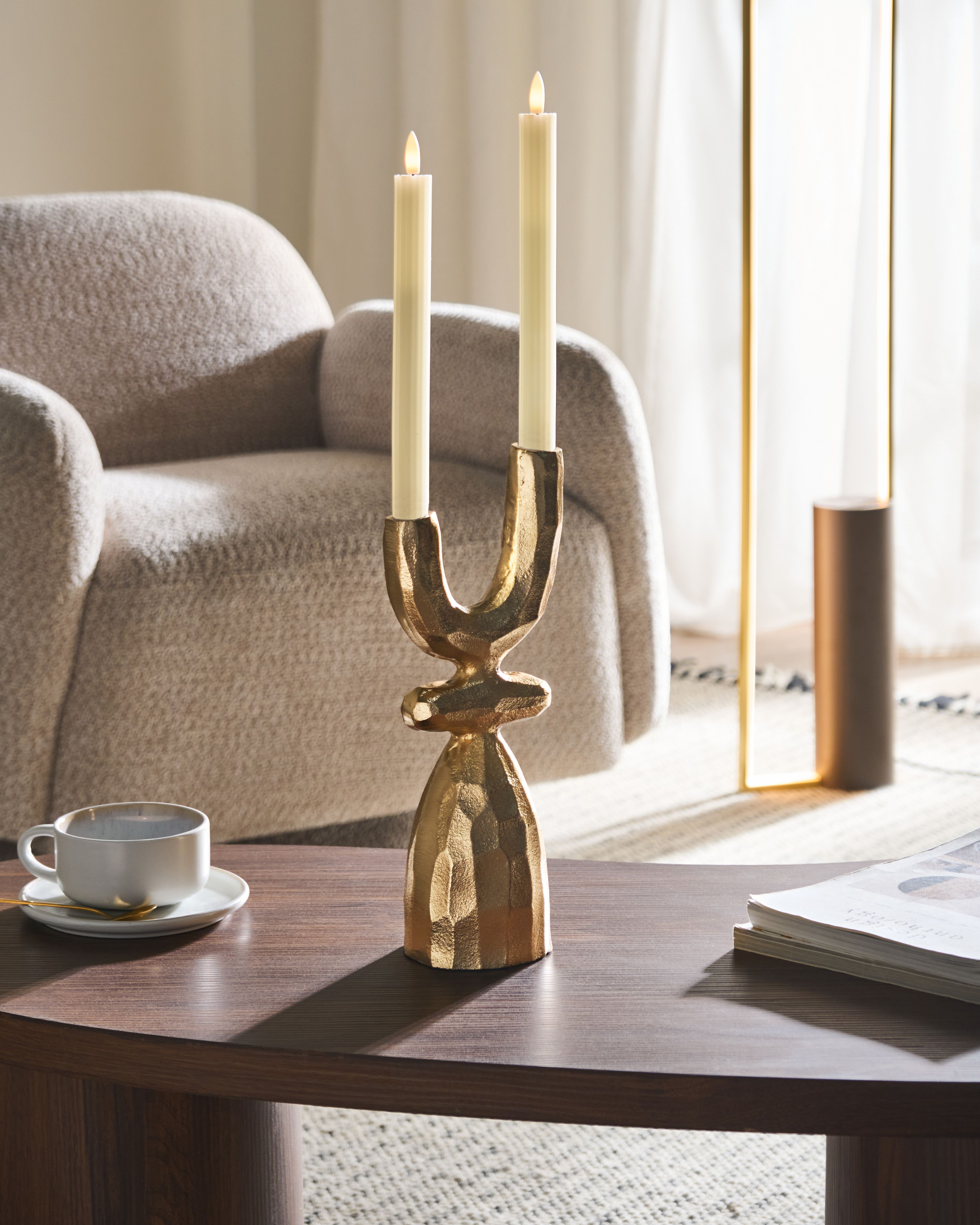 Candle Holder KRADENIK Metal 33 cm Gold