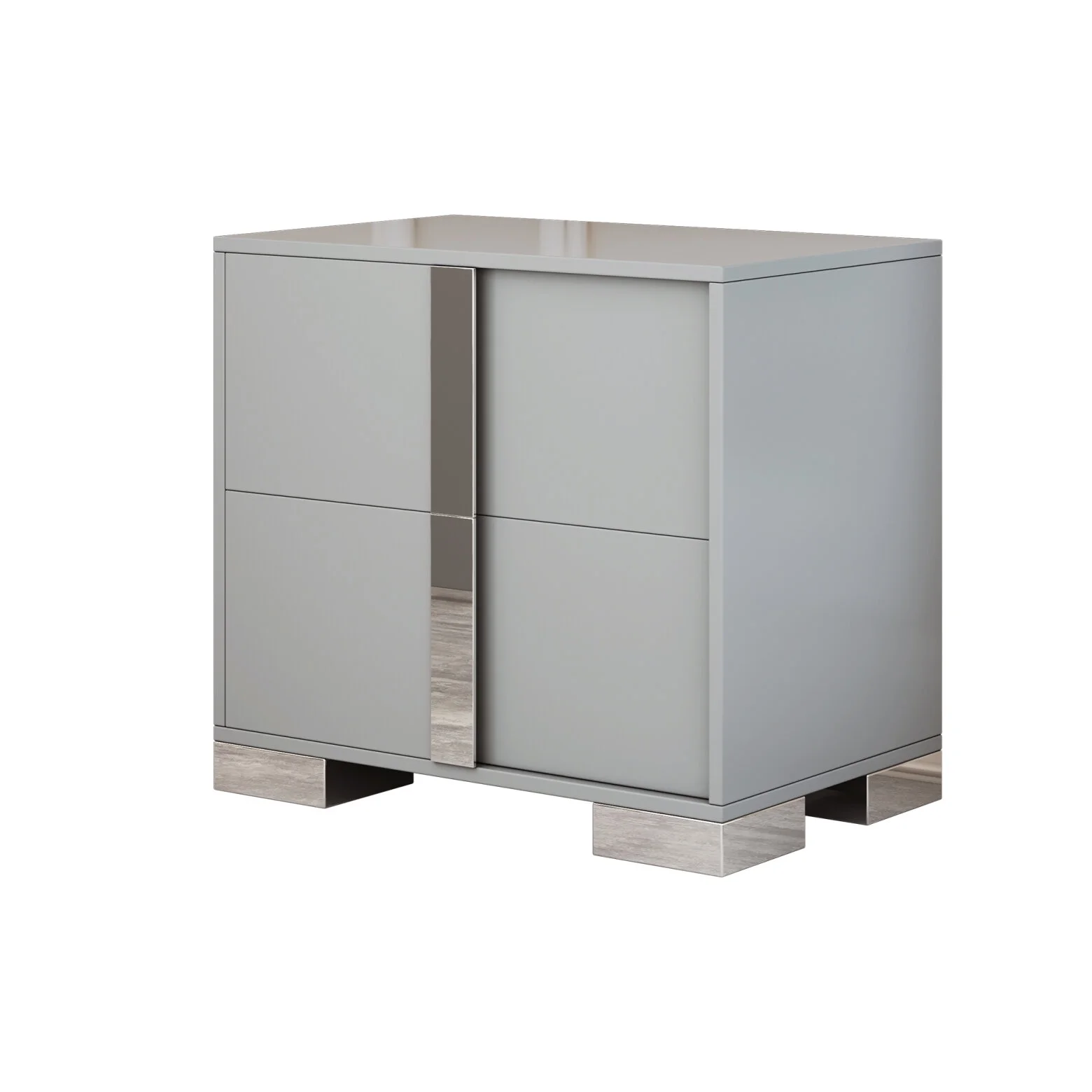 Elegant Nightstand with Metal Handle, Mirrored Bedside Table with 2 Drawers for Bedroom, Living Room, End Sofa Side Table for Living Room, Office, White - Image 22