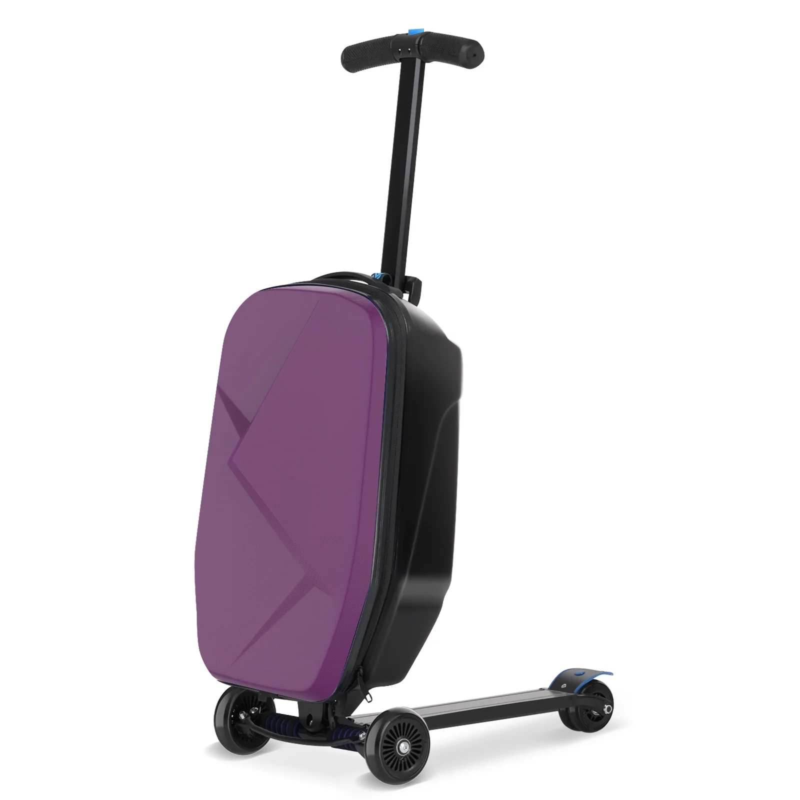 Advwin Scooter Luggage for Kids & Adults, Hardside Ride on Suitcase for Kids Ages 4-15 Multifunctional Lightweight Foldable Carry on Luggage with Wheels Ride on for Children Teenagers, Pink - Image 26