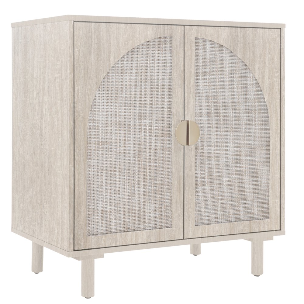 Tcbosik Rattan Storage Cabinet, Boho Sideboard Buffet Cabinet, Accent Cabinet with 2 Doors and Adjustable Shelves, Living Room, Kitchen, Dining Room, Hallyway, Black - Image 14