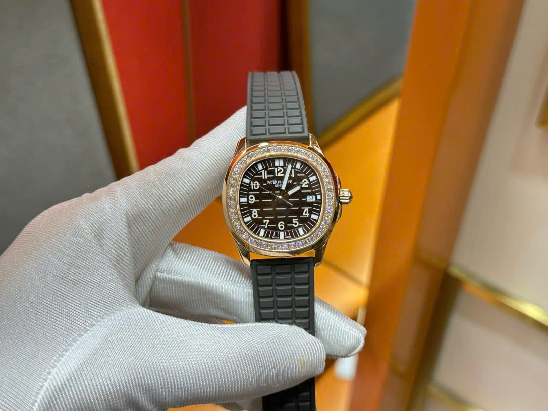 Patek Philippe Luxury Fake Watches Aquanaut 5067 Brown Rubber Strap Quartz Movement PPF Factory 35,6mm - Top club