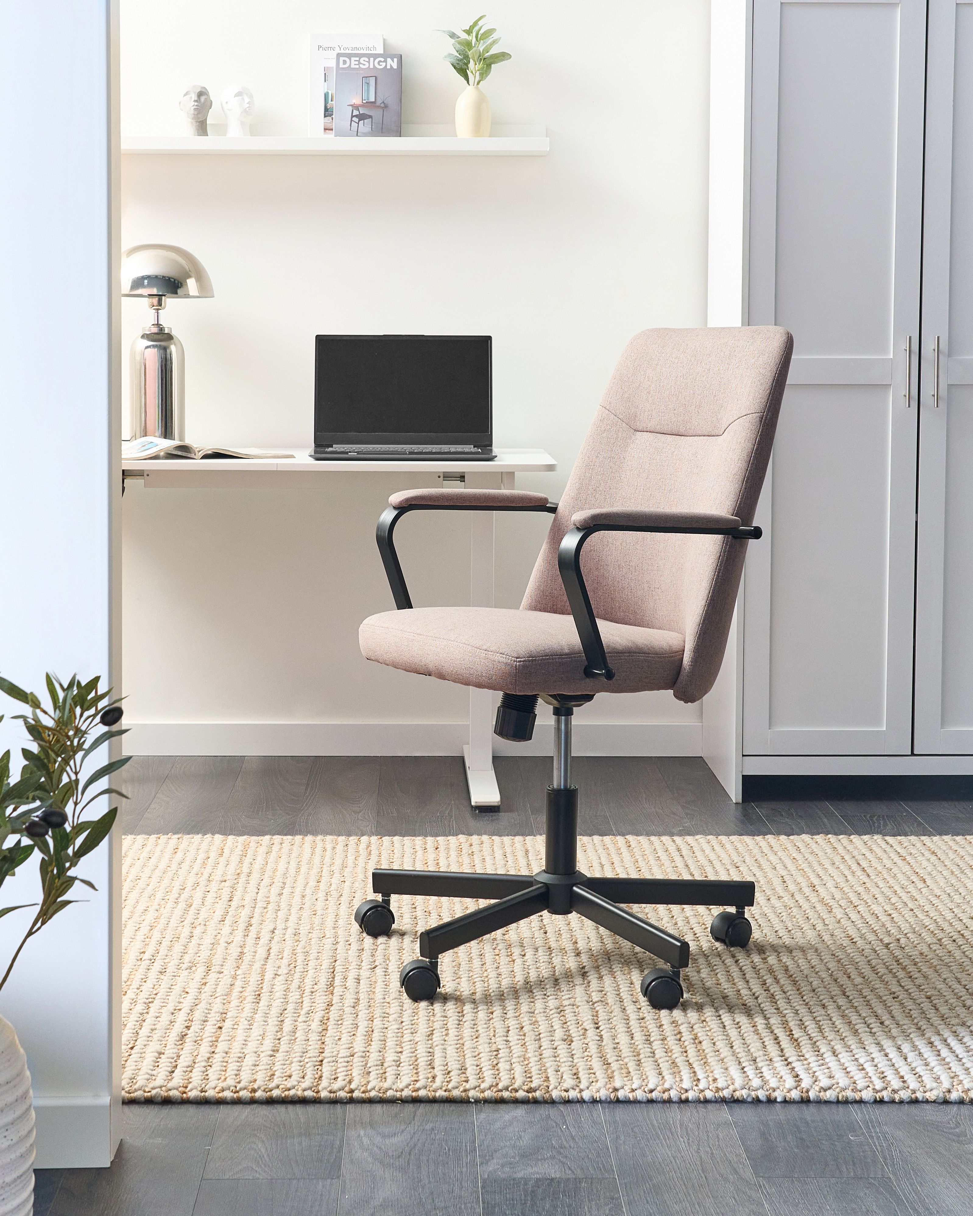 Office Chair CAROGA Fabric Light Brown