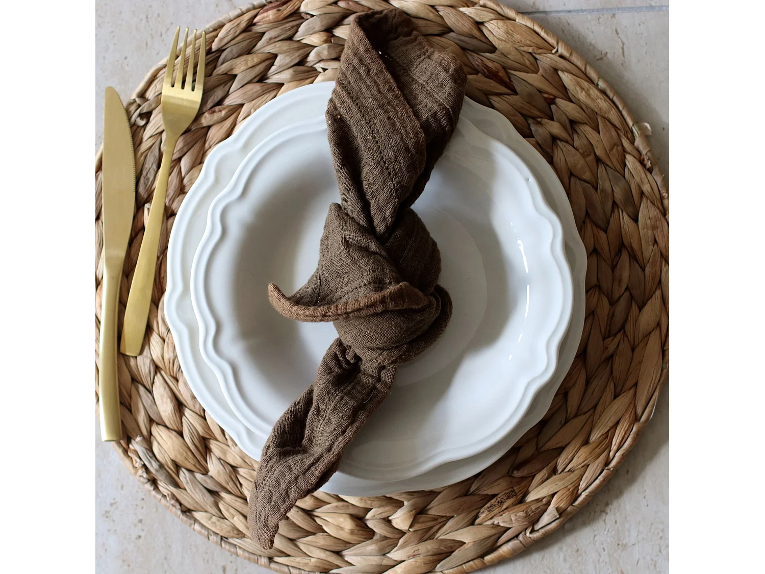 Novastyl - Lot 6 Assiettes Plates Charlotte 26cm En Grès Blanc