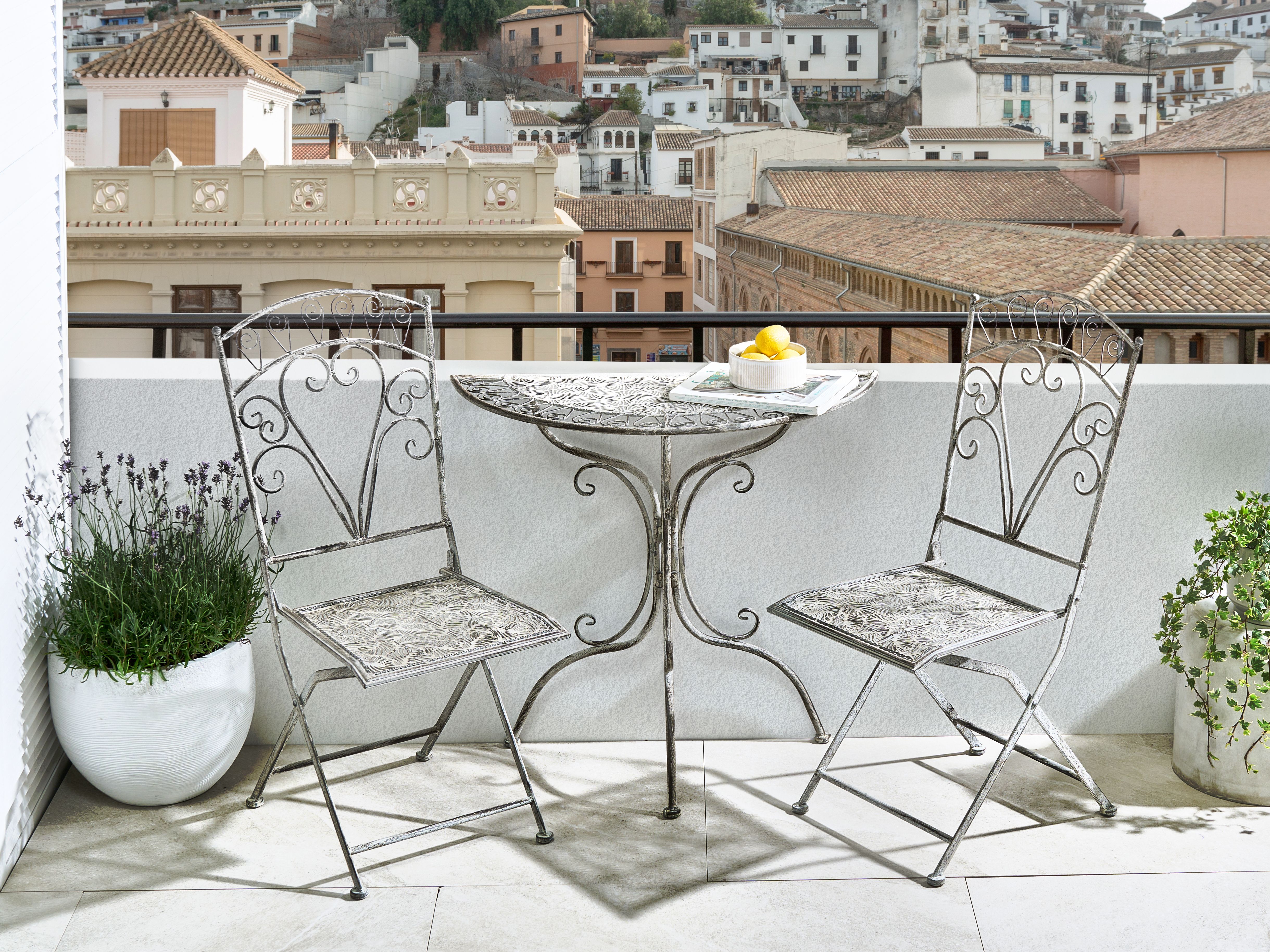 Bistro Table NURRA 80 cm 36 cm Metal Grey