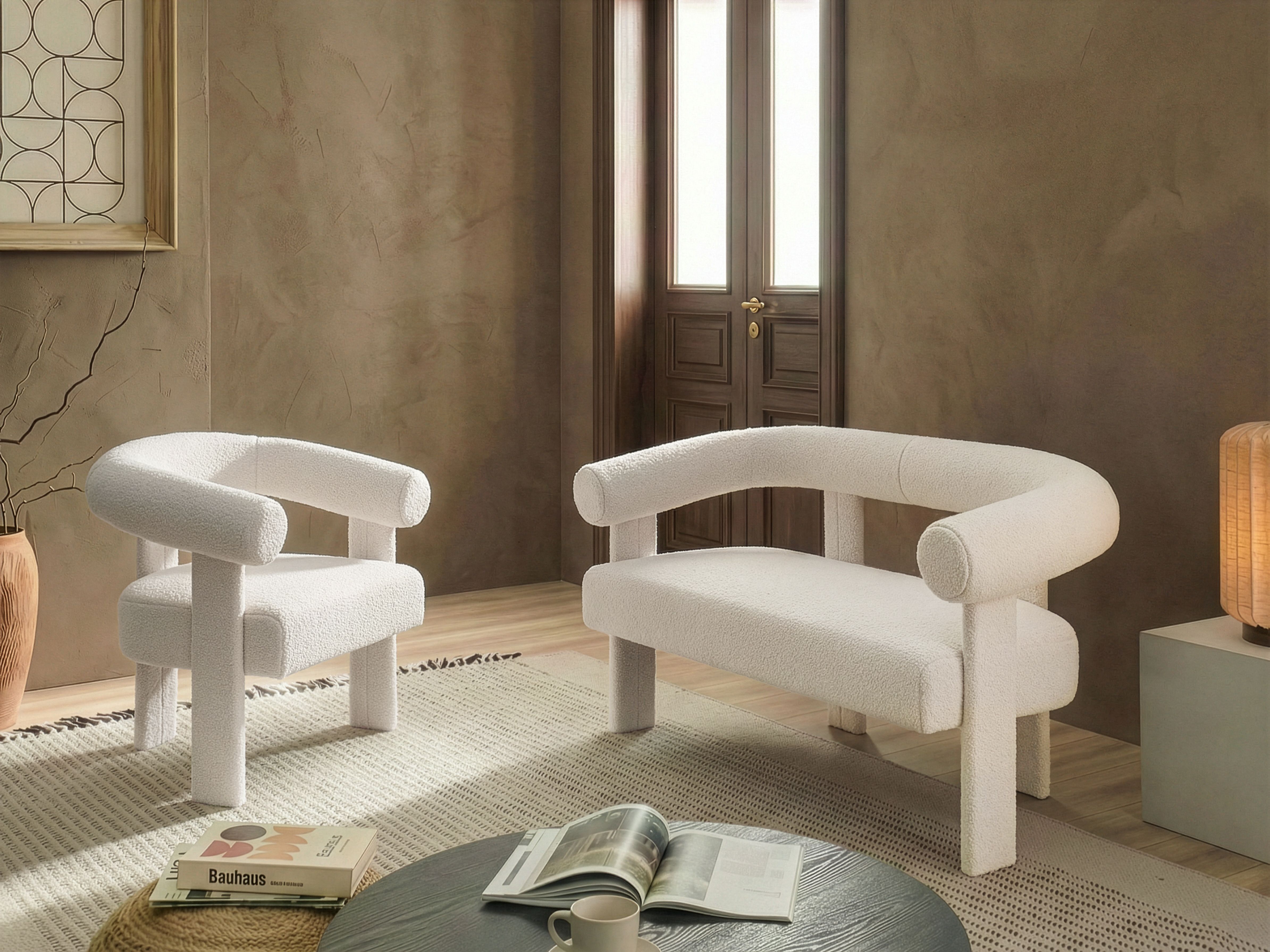 Living Room Set ILBRO Boucle Off-White