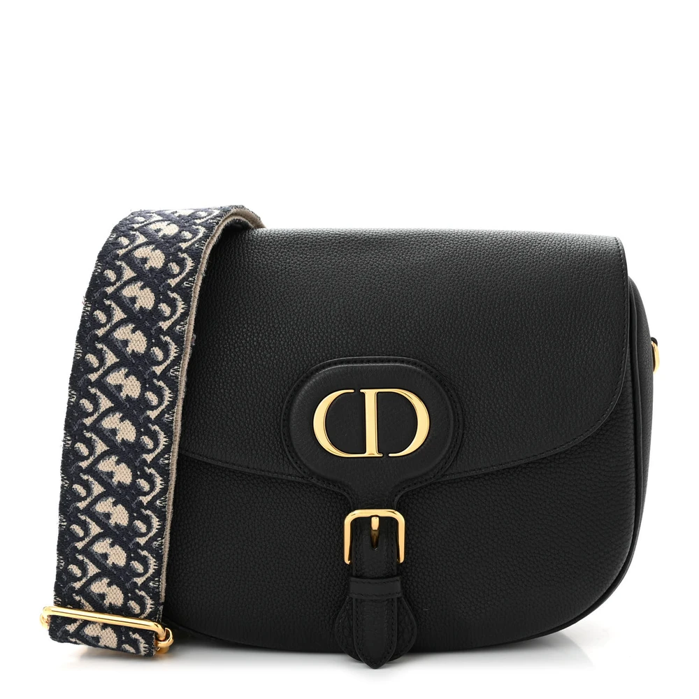 Mirror Quality Dior Bobby Bag Replica – Grained Black Leather