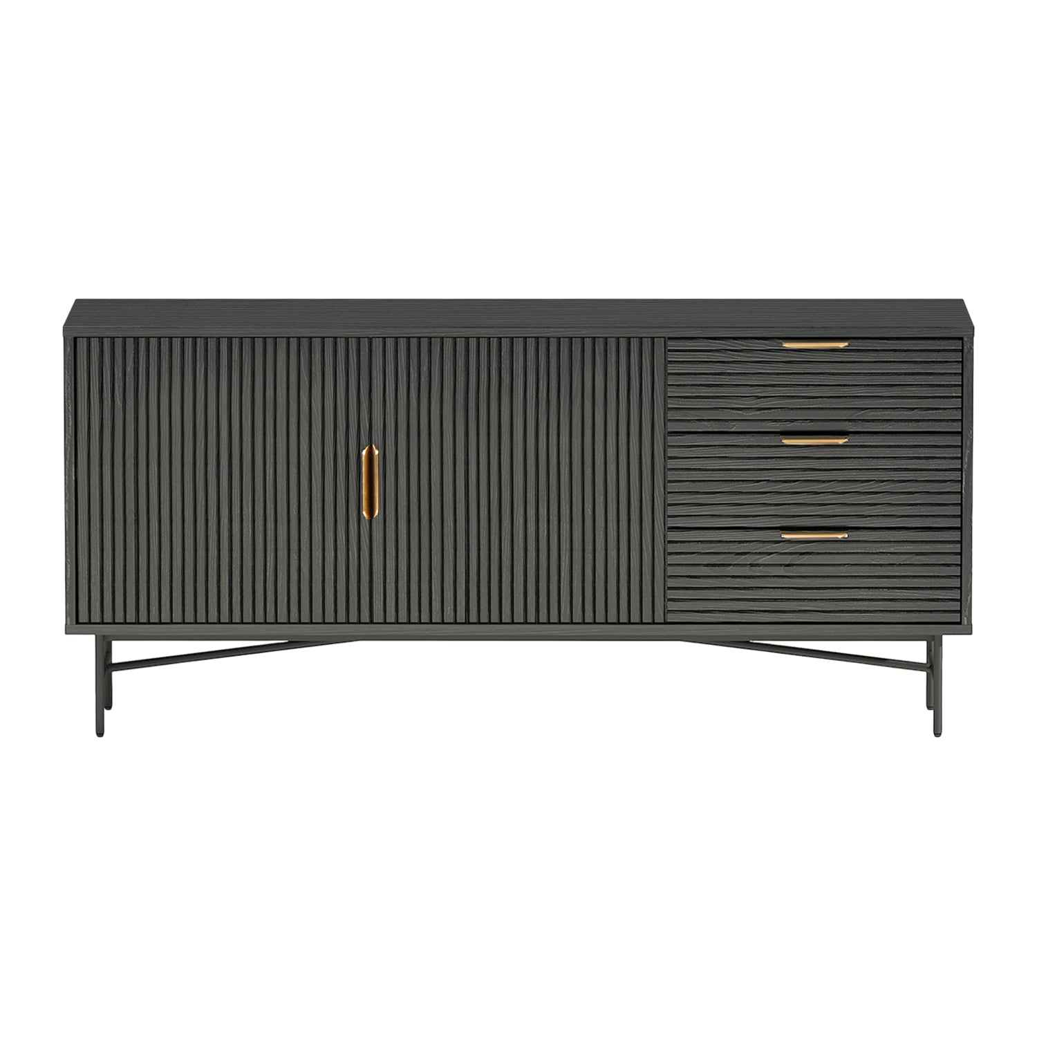 Blokker Vorne Dressoir - Zwart Eiken