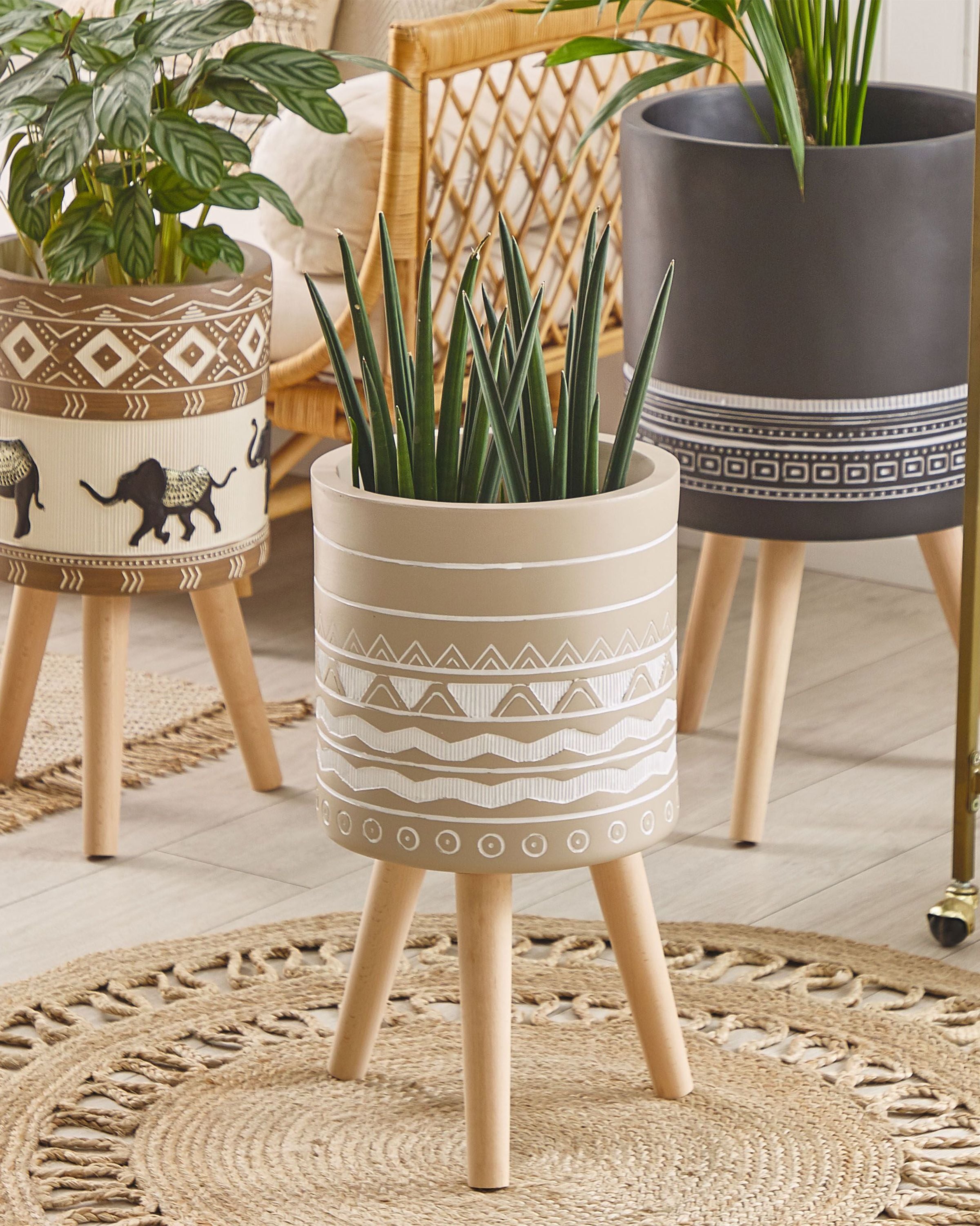 Elevated Plant Pot MILINA 30 cm Beige