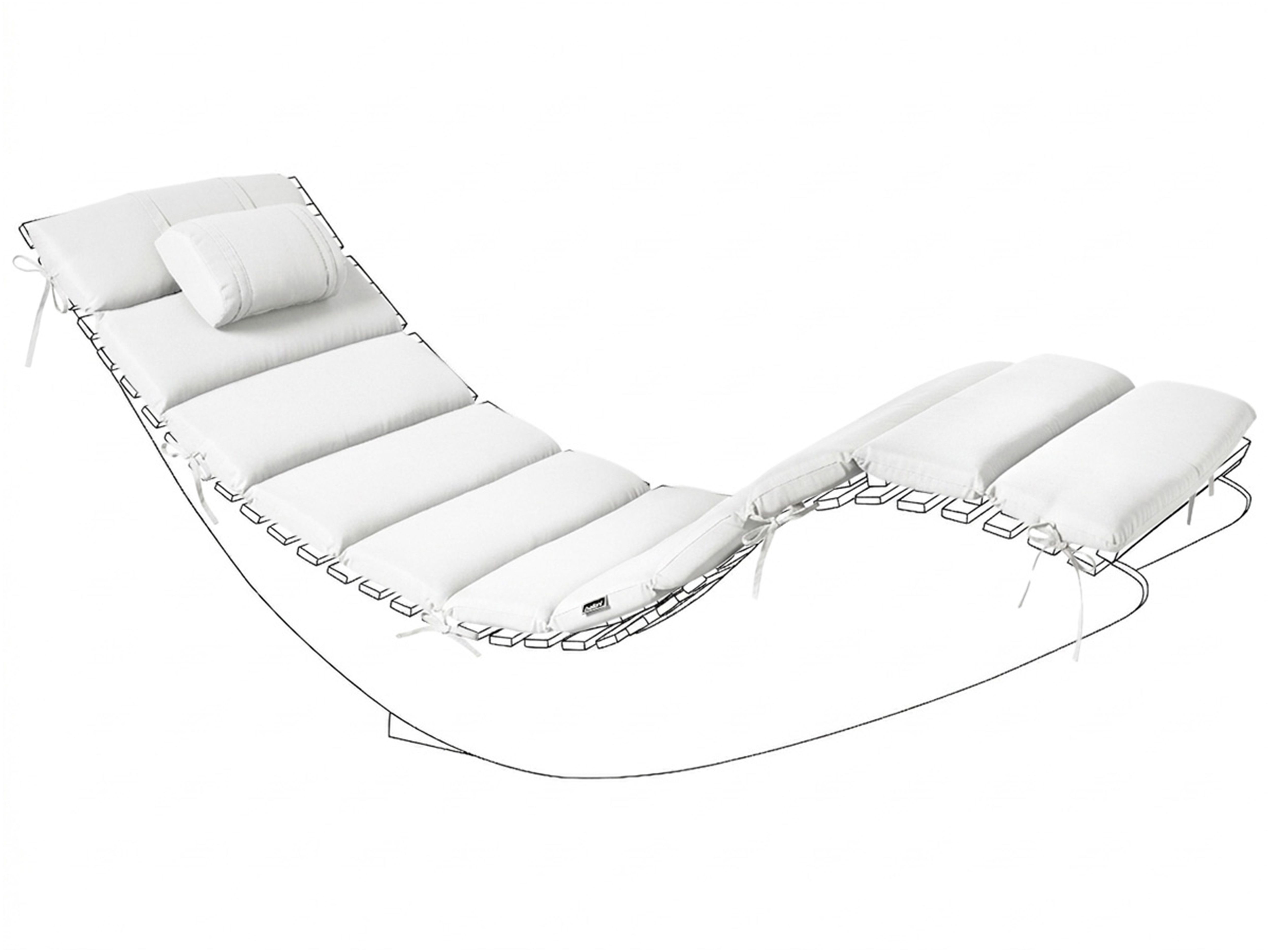 Sun Lounger Pad Cushion BRESCIA PREMIUM 180 x 60 cm Off-White