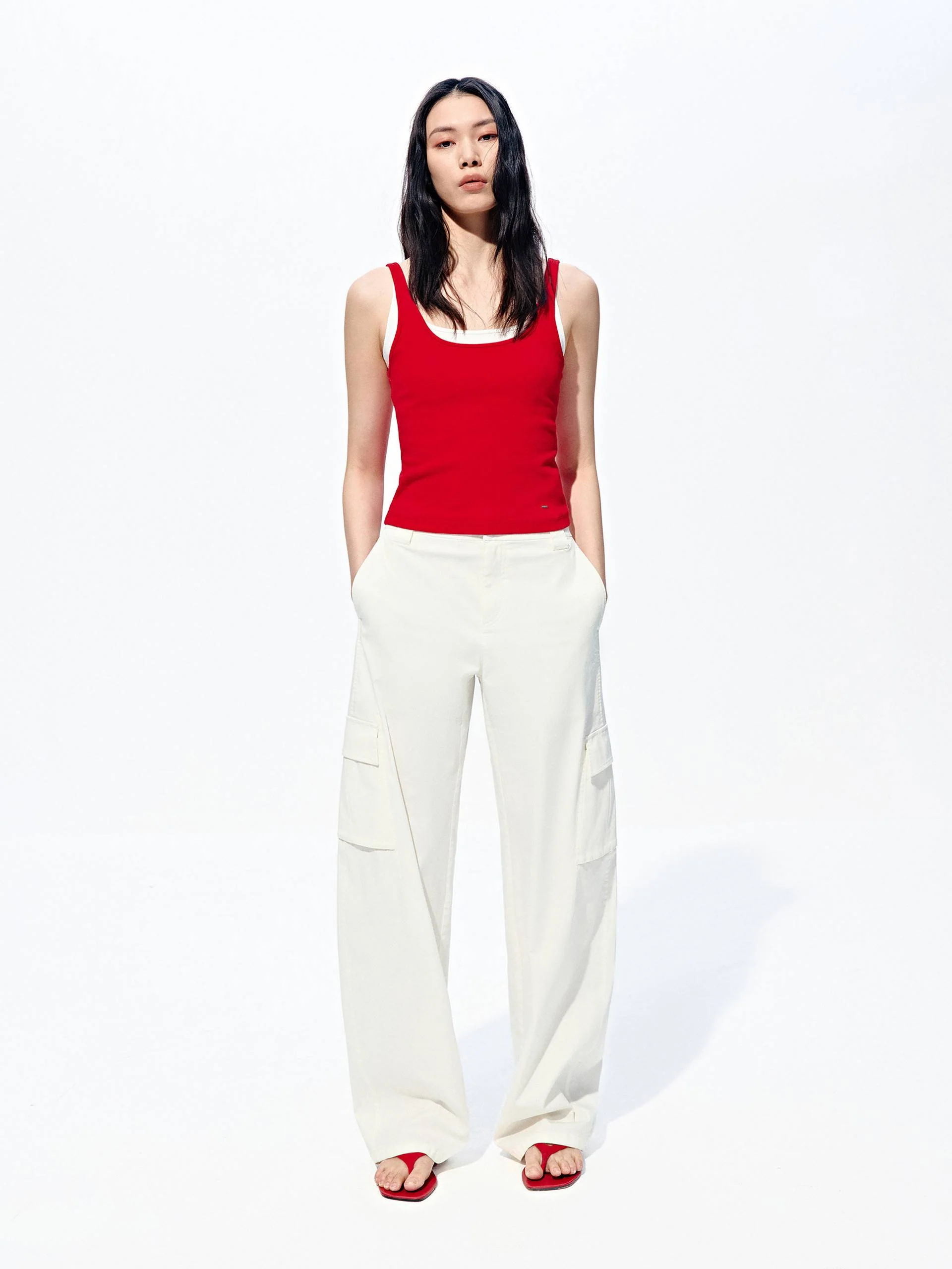 Contrast Paneled Knit Tank