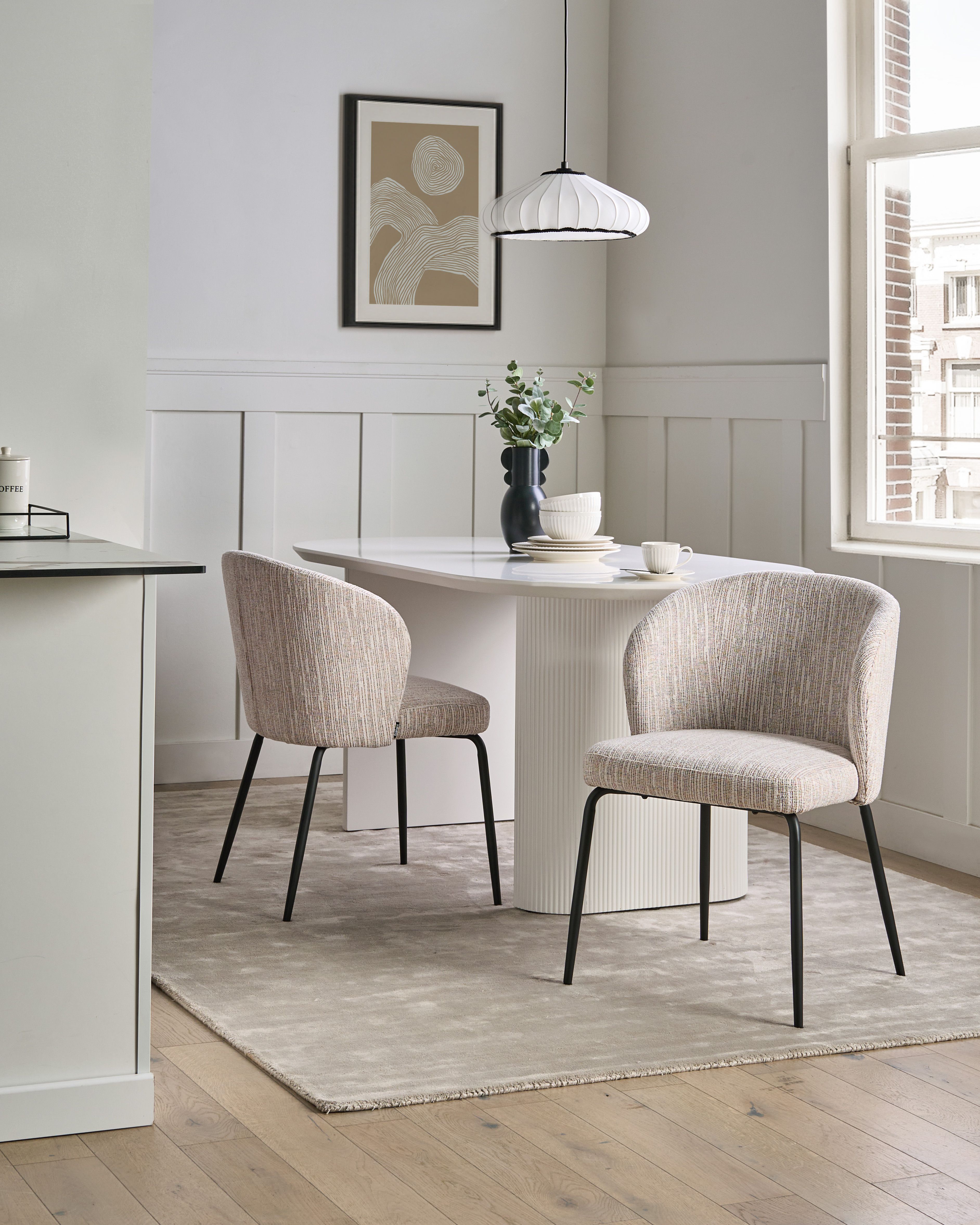 Set of 2 Dining Chairs ZANA Fabric Multicolour
