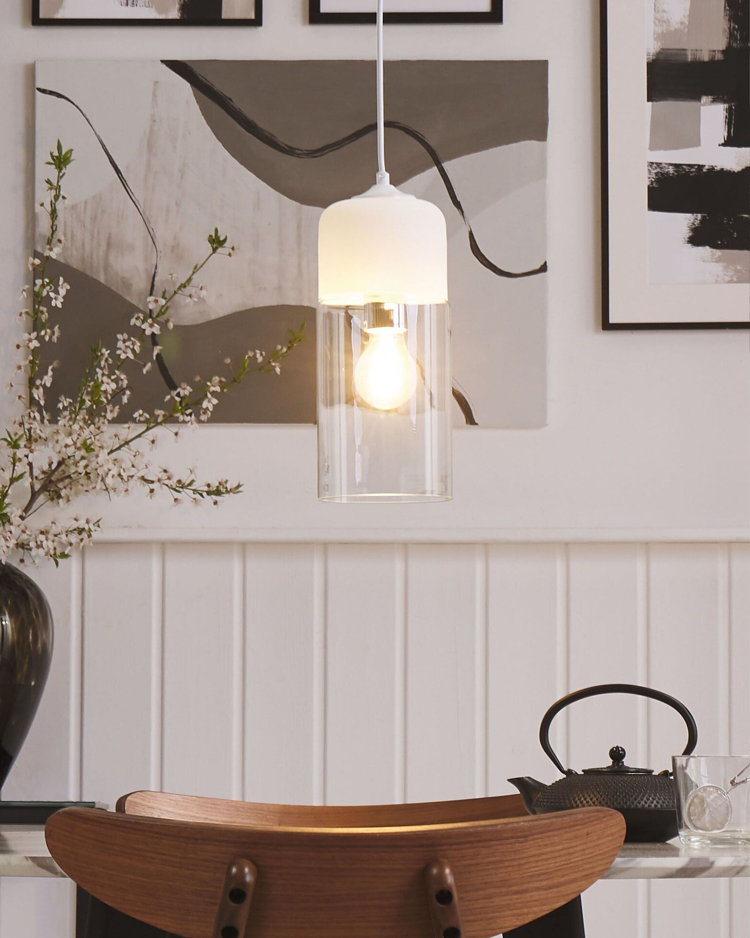 Pendant Lamp PURUS Glass White