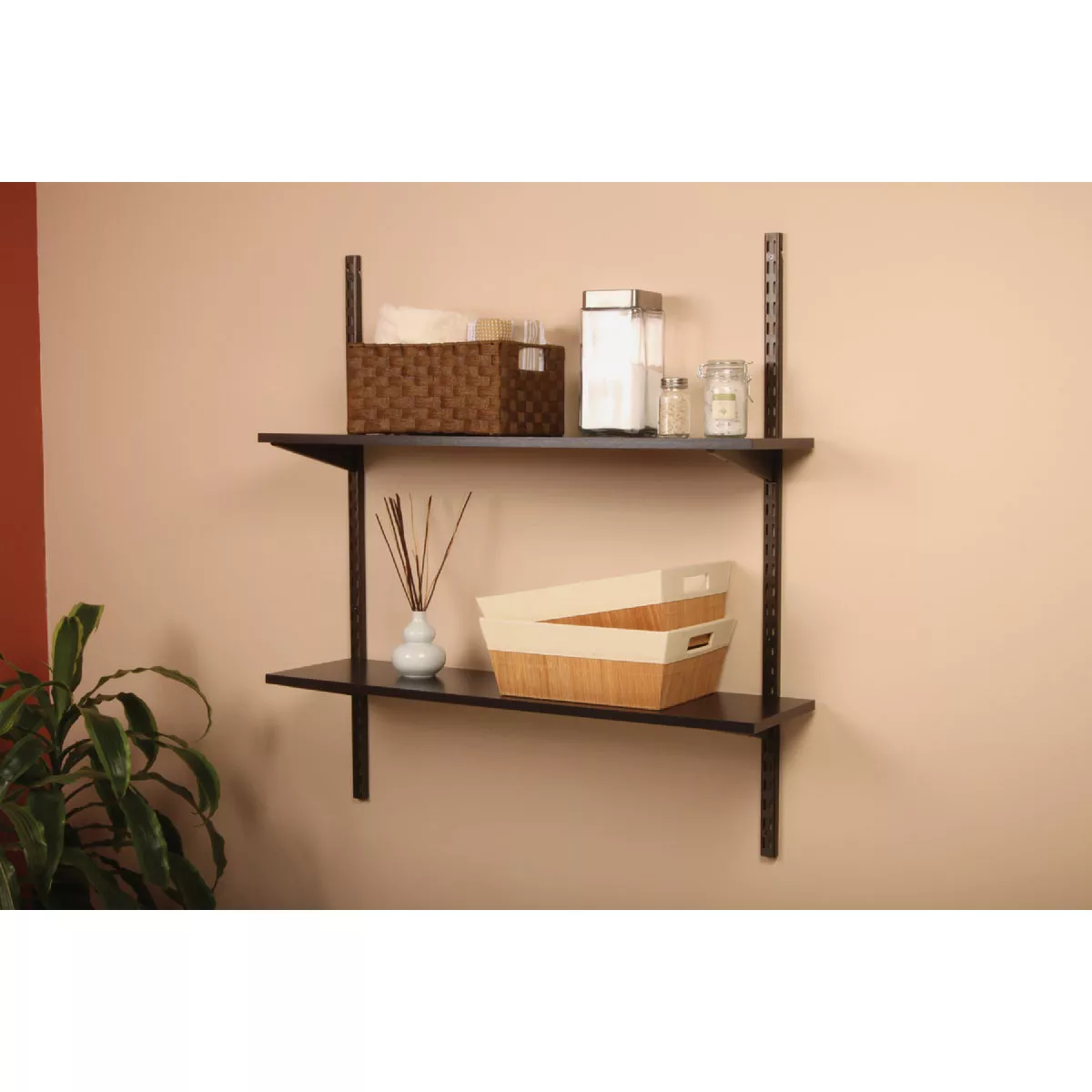 Knape & Vogt 12 In. x 24 In. Espresso All-Purpose Shelf