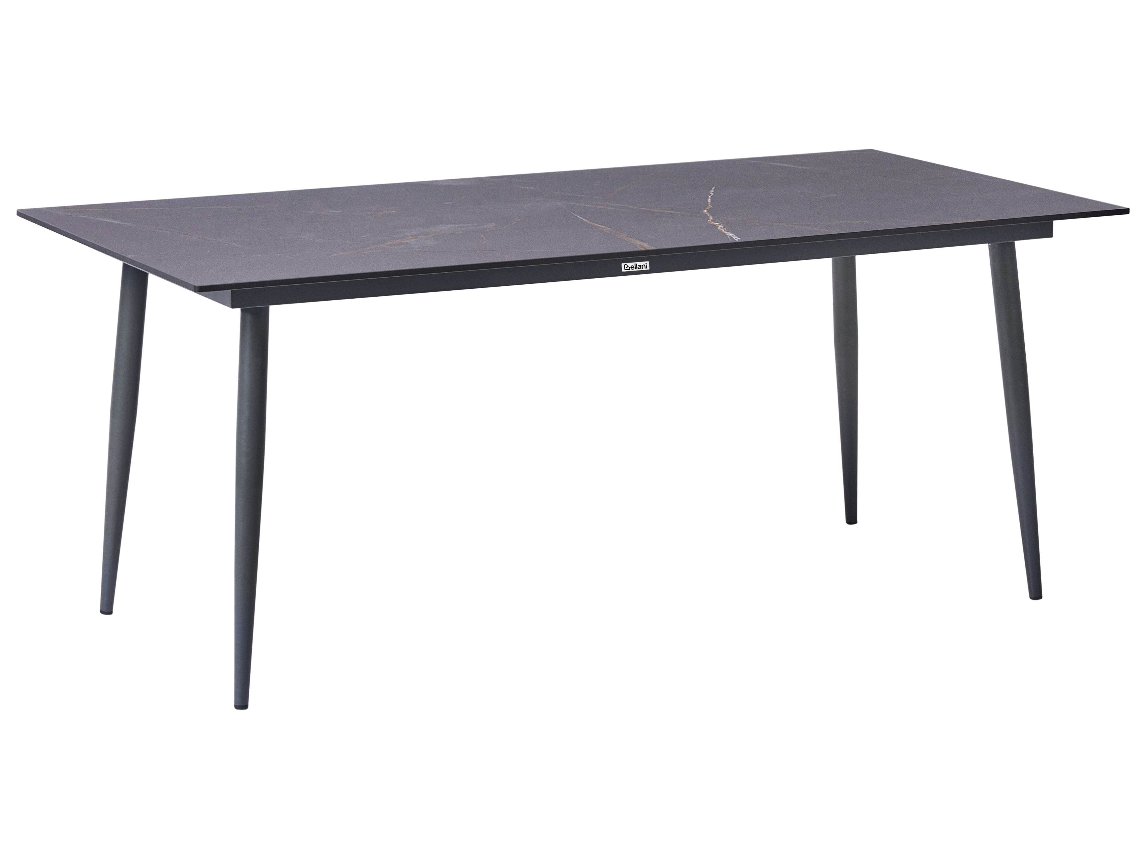 Garden Dining Table TOLENTINO 180 cm 90 cm Marble Effect Grey Marble