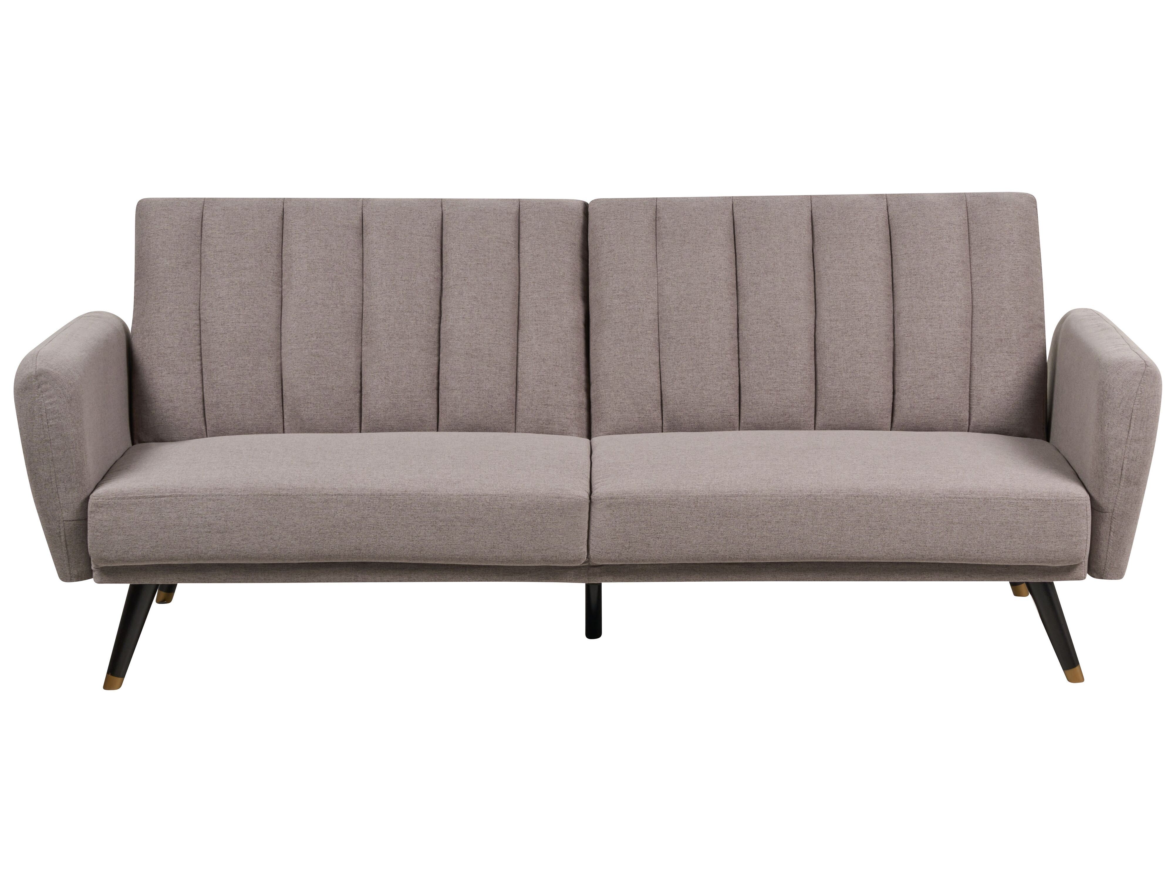 Sofa Bed 3 Seater VIMMERBY Fabric Light Brown