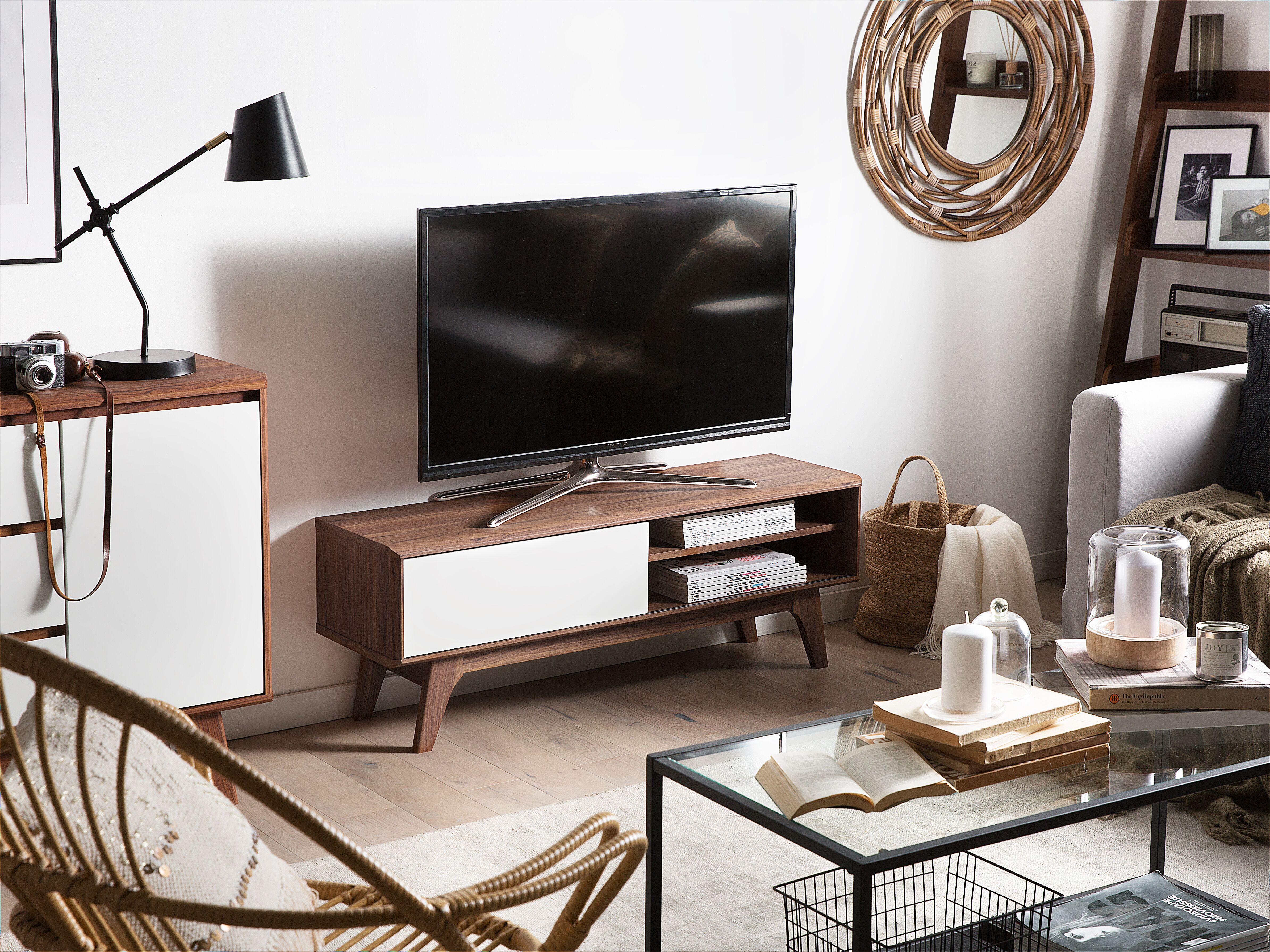 TV Stand BUFFALO Brown/ White