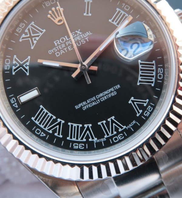 Replica Rolex DateJust 41 116334 SS Black Dial Roman Markers SS Bracelet A3136 - Elite Watch Atelier