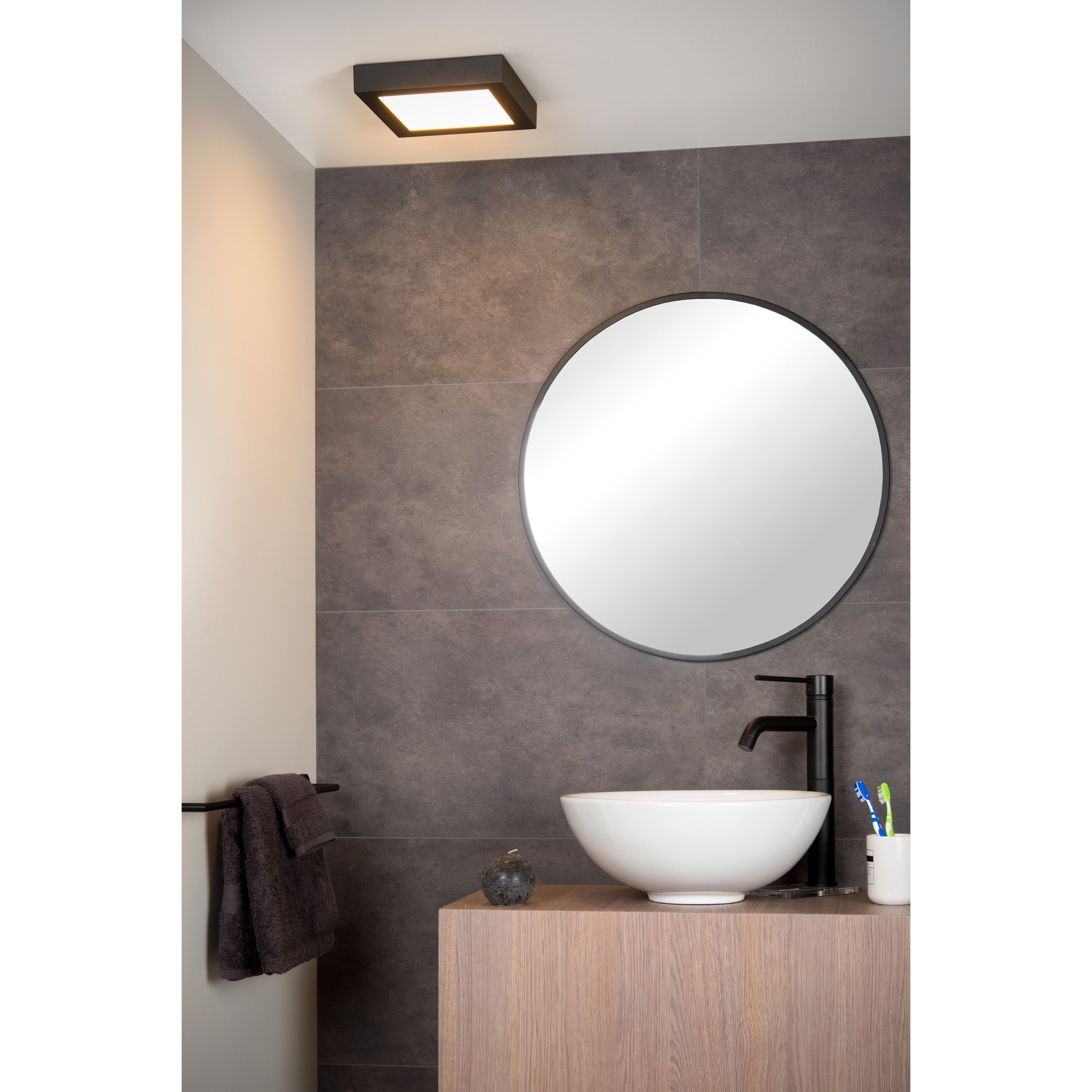 Lucide BRICE-LED - Plafonnière Badkamer - LED Dimb