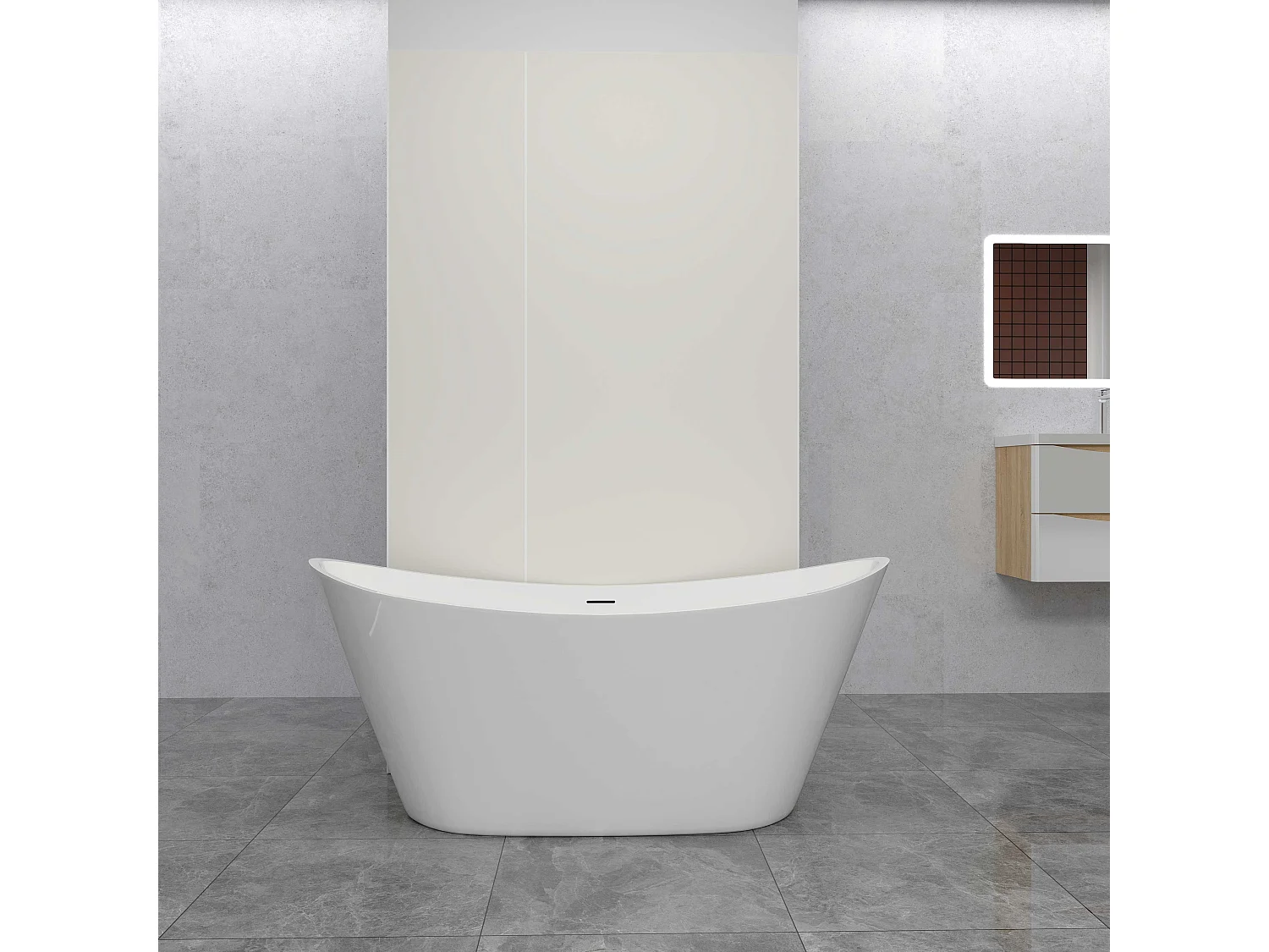 AICA Lot de 2 panneaux muraux de douche Ivoire en aluminium avec 1 profilés — L40xL80xH210 cm ,protection murale, antimoisissure,facile à installer