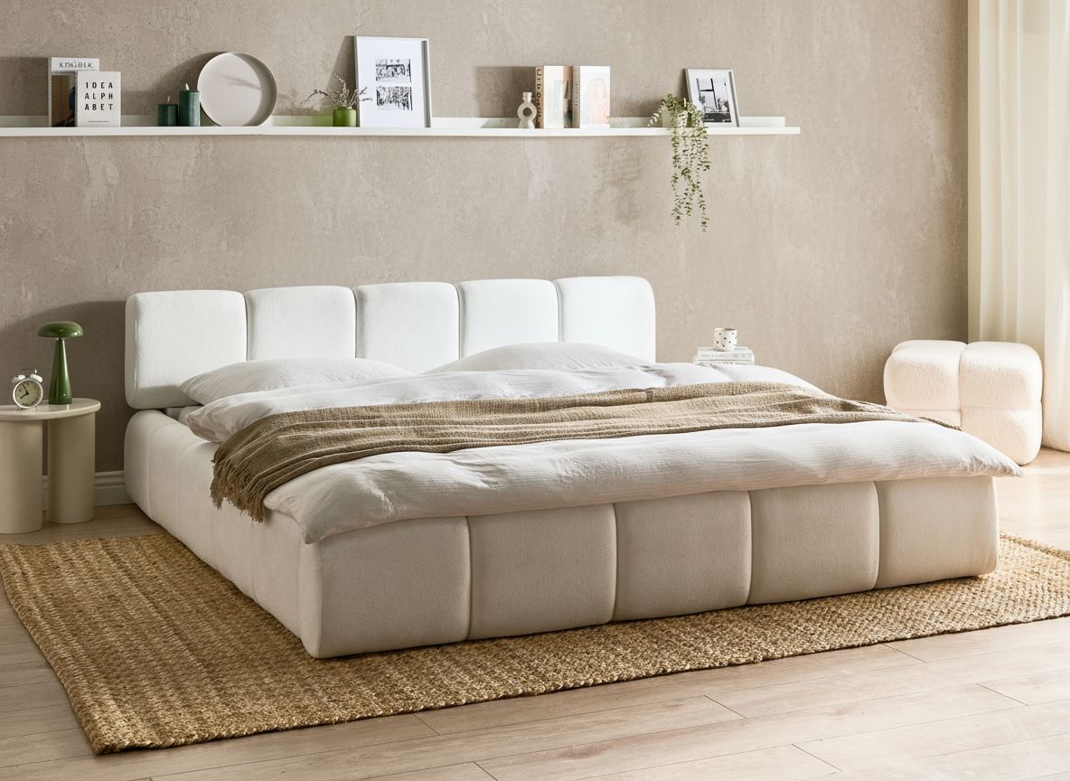 Bed Fabric ORVILLE 180 x 200 cm (EU Super King) Off-White