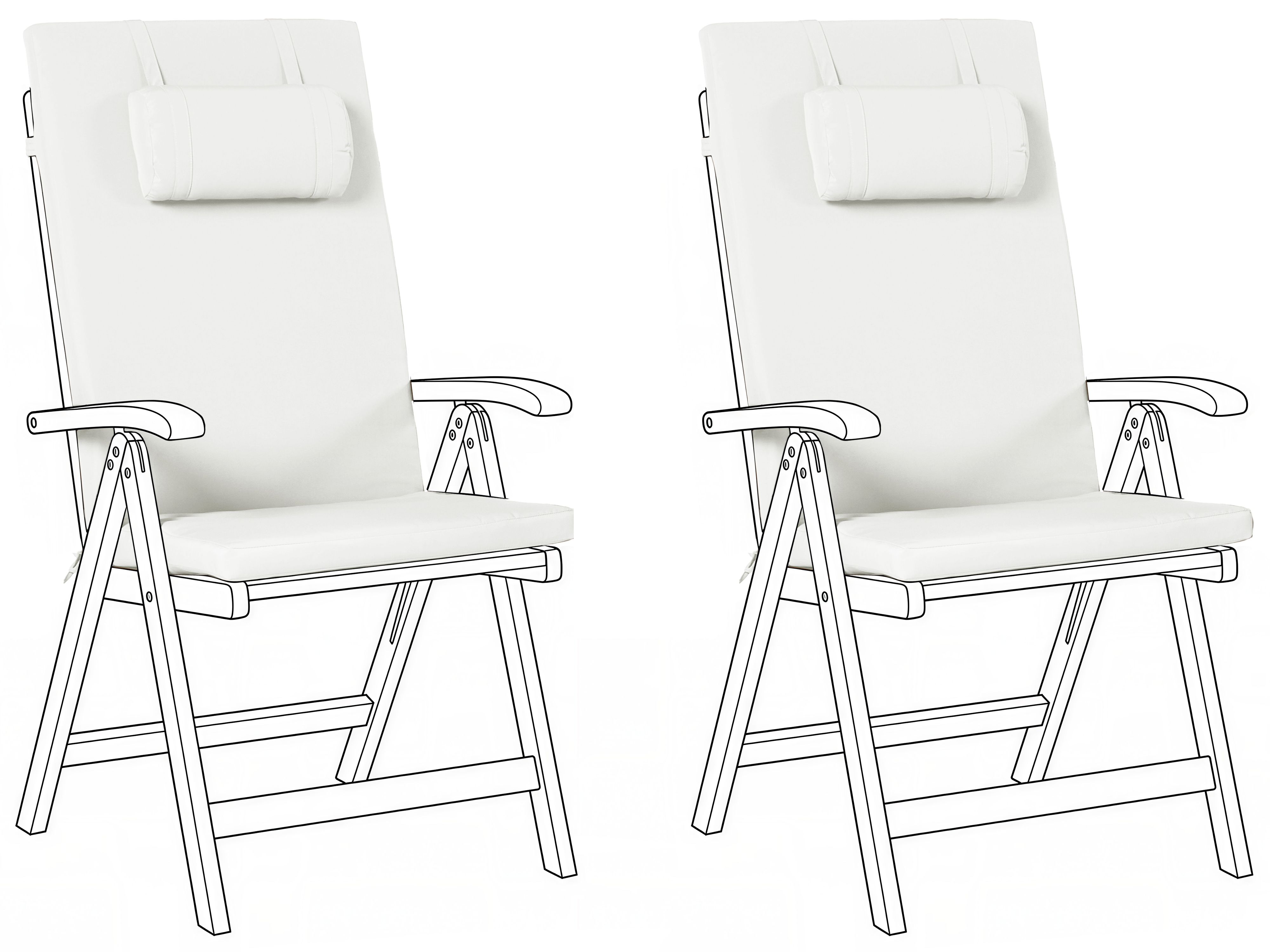 Set of 2 Back/Seat Cushions JAVA/AMANTEA PREMIUM 50 x 70 cm Off-White