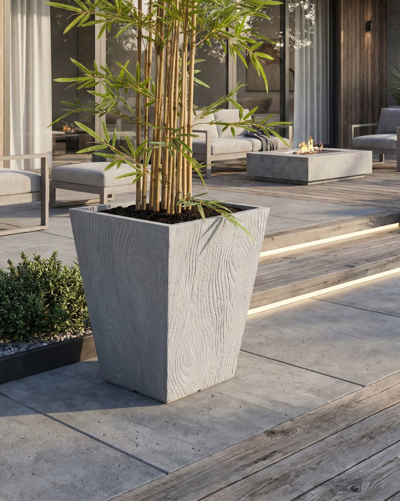 Plant Pot BAIHE 42 cm Grey