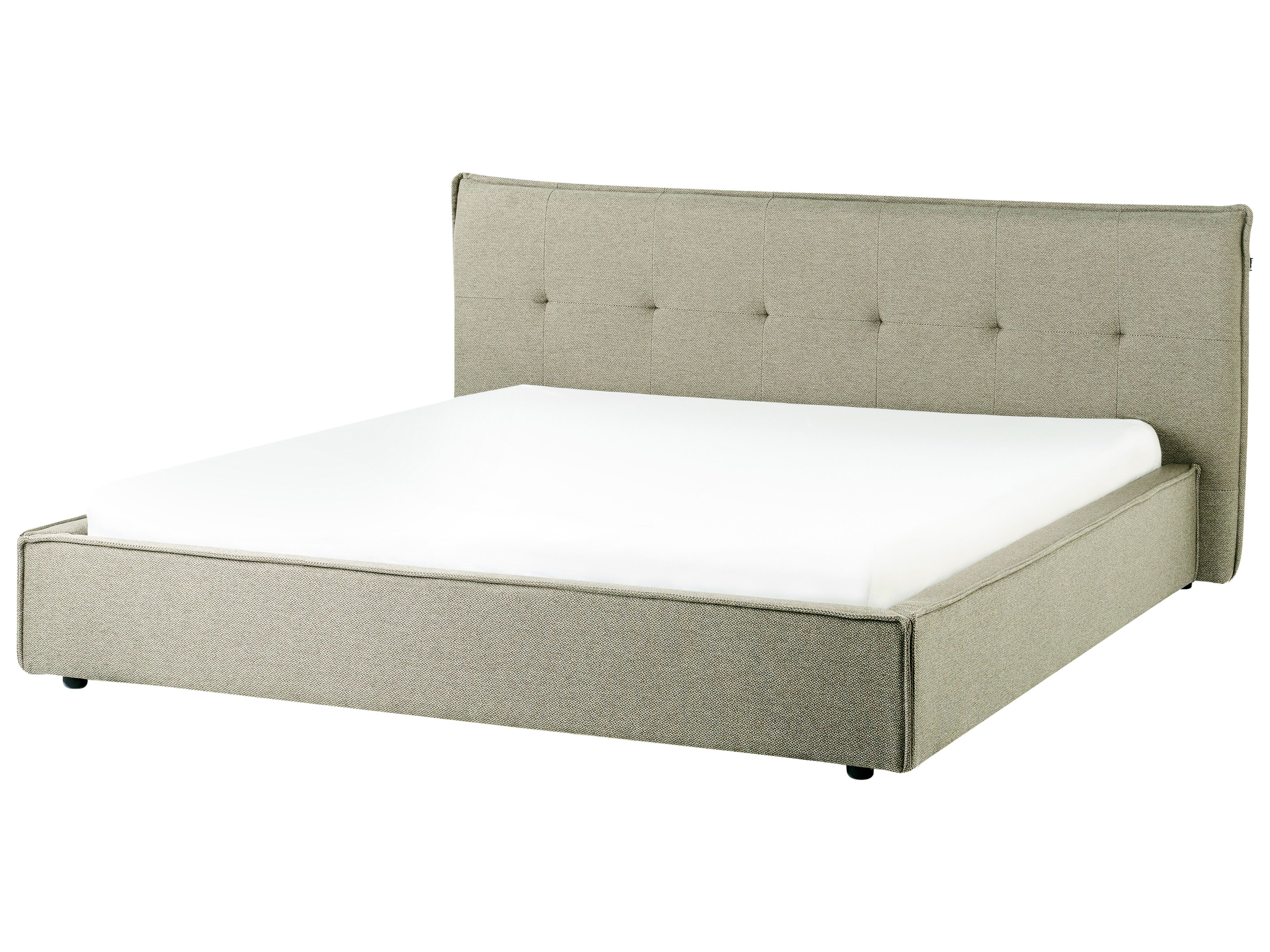 Bed Faux Linen LESTRE 180 x 200 cm (EU Super King) Green