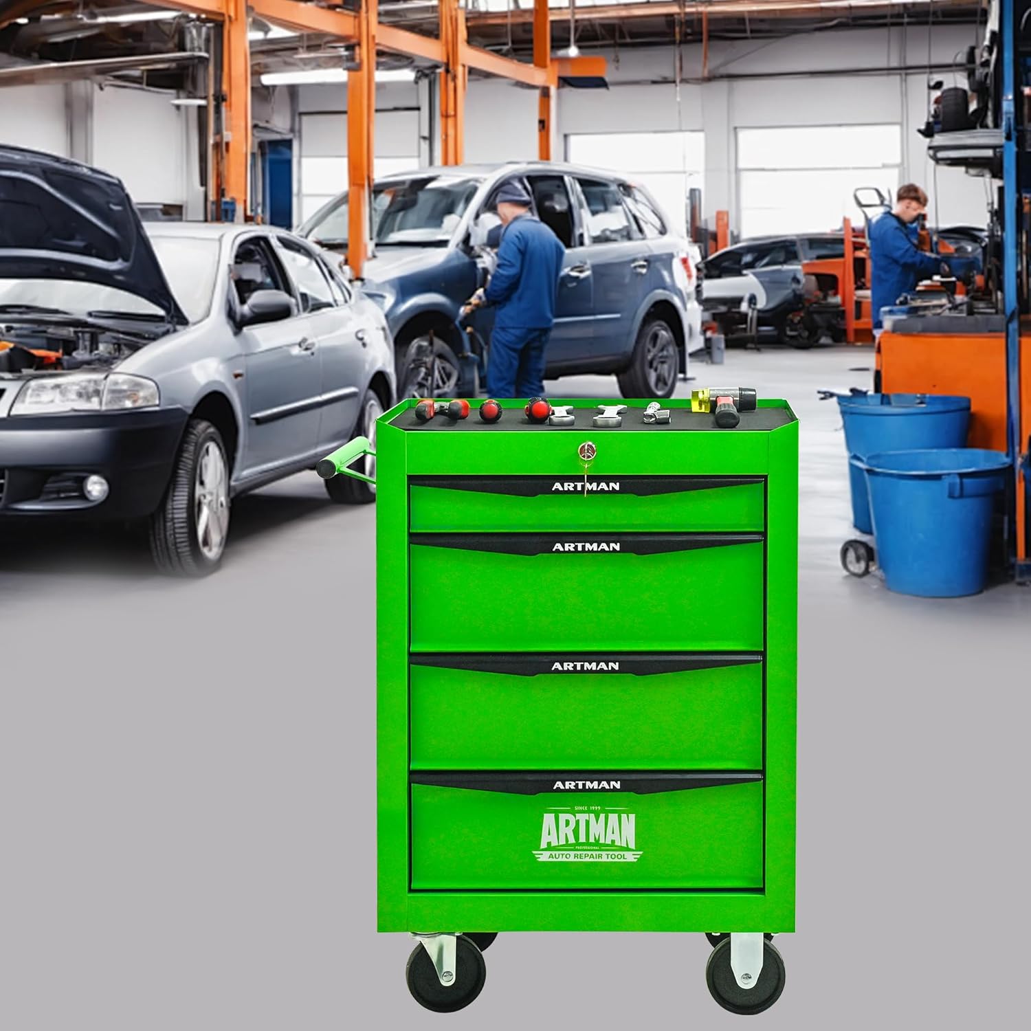 Rolling Metal Tool Chest with 4 Drawers, 20