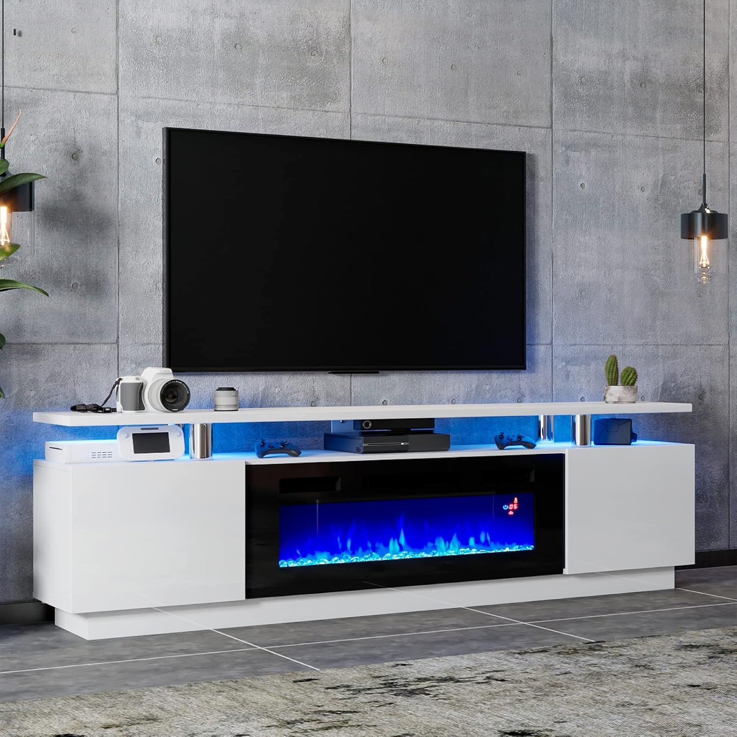 Modern Fireplace TV Stand with 36