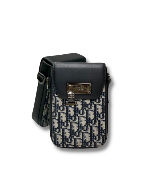 Saddle Vertical Pouch With Strap Beige/Black For Women 8.5in/22cm 2ADCA446YKS_H27E1:1High-quality replica
