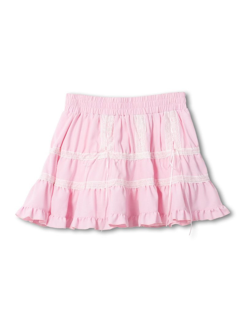 0126-SKRT-LACE-TIER-PNK - Simply Southern Outlet