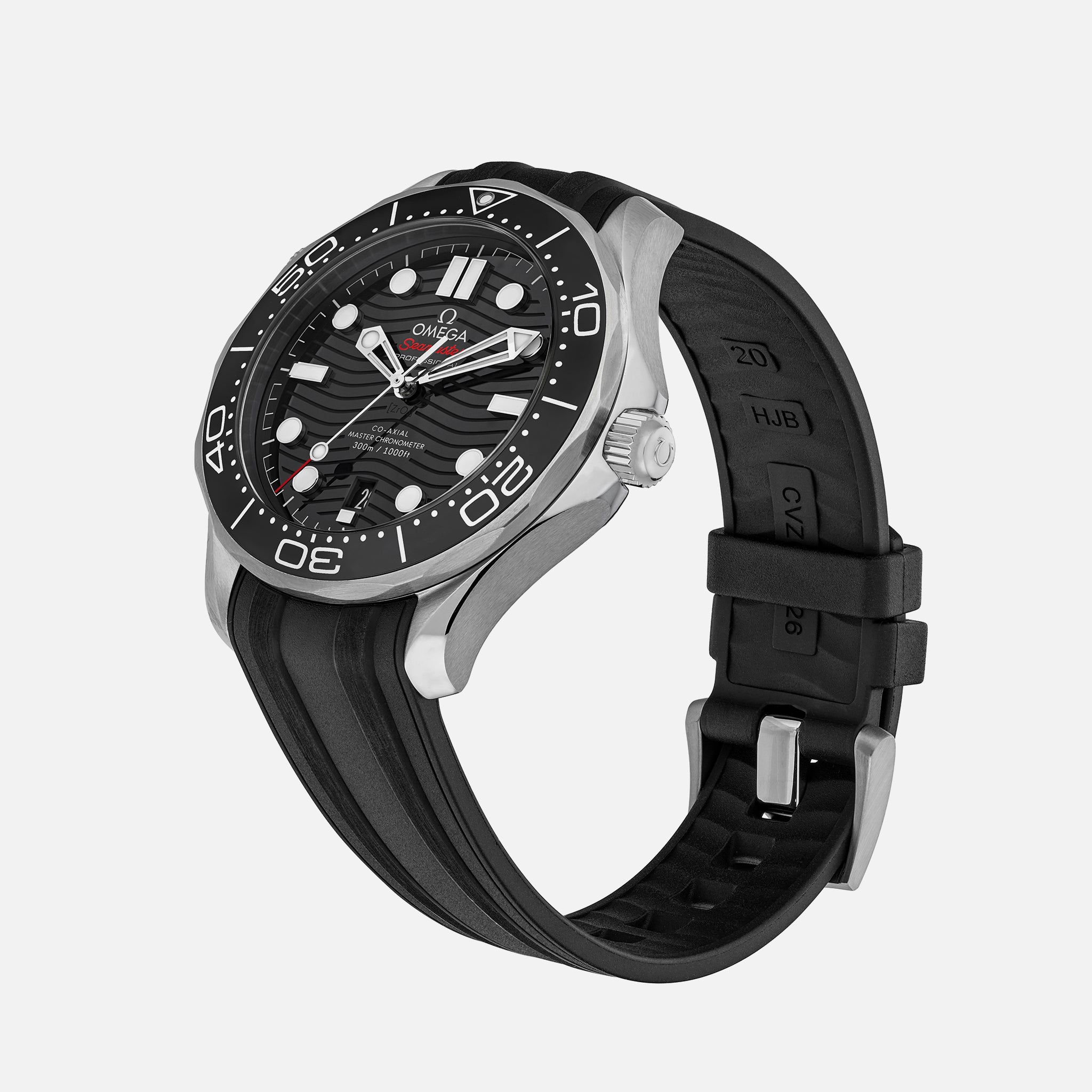 Seamaster Diver 300M Co-Axial Master Chronometer 42mm Black Dial On Rubber Strap(1:1 replica) - Top club