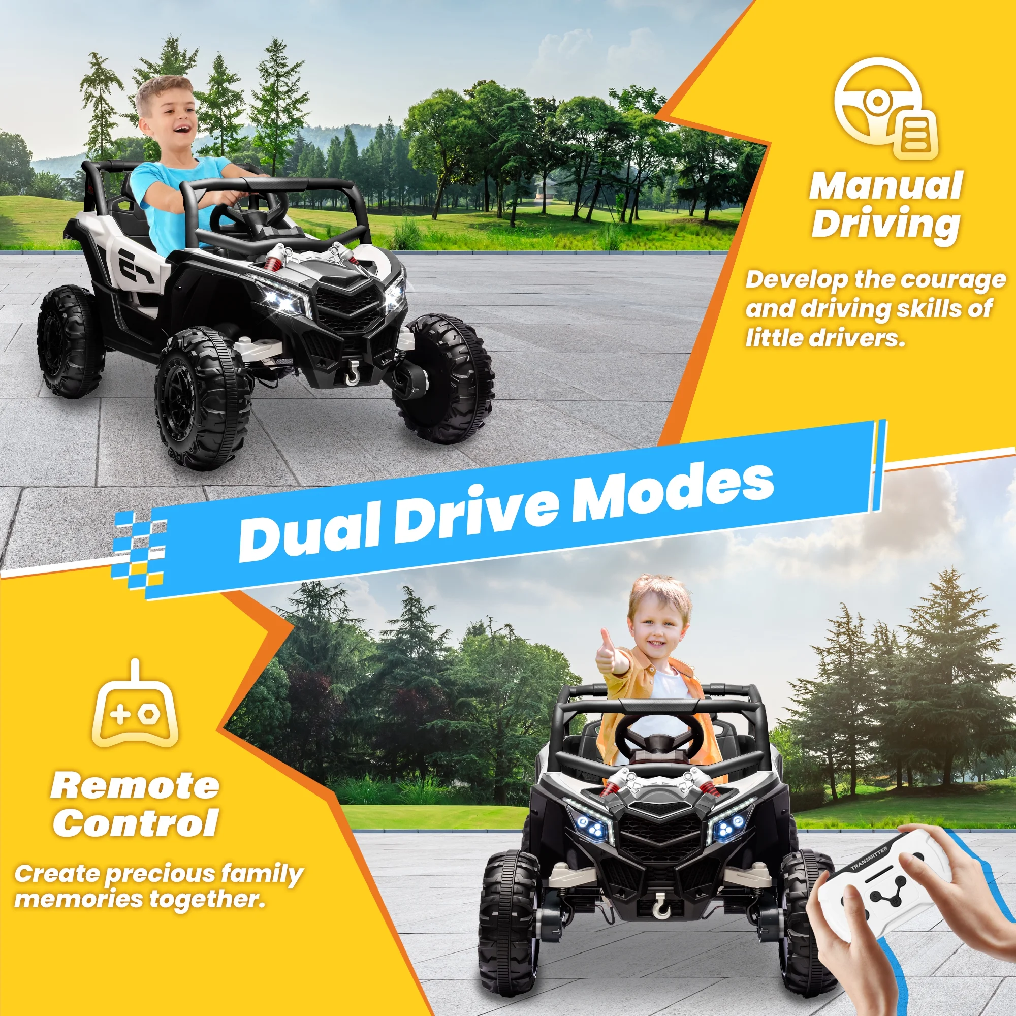 Joyracer 4WD 24 Volt Ride on Toys, 2 Seater Power Car wheels UTV with 800W Motors, Remote Control, Bluetooth Music, Spring Suspension, LED Light, Pink - Image 37