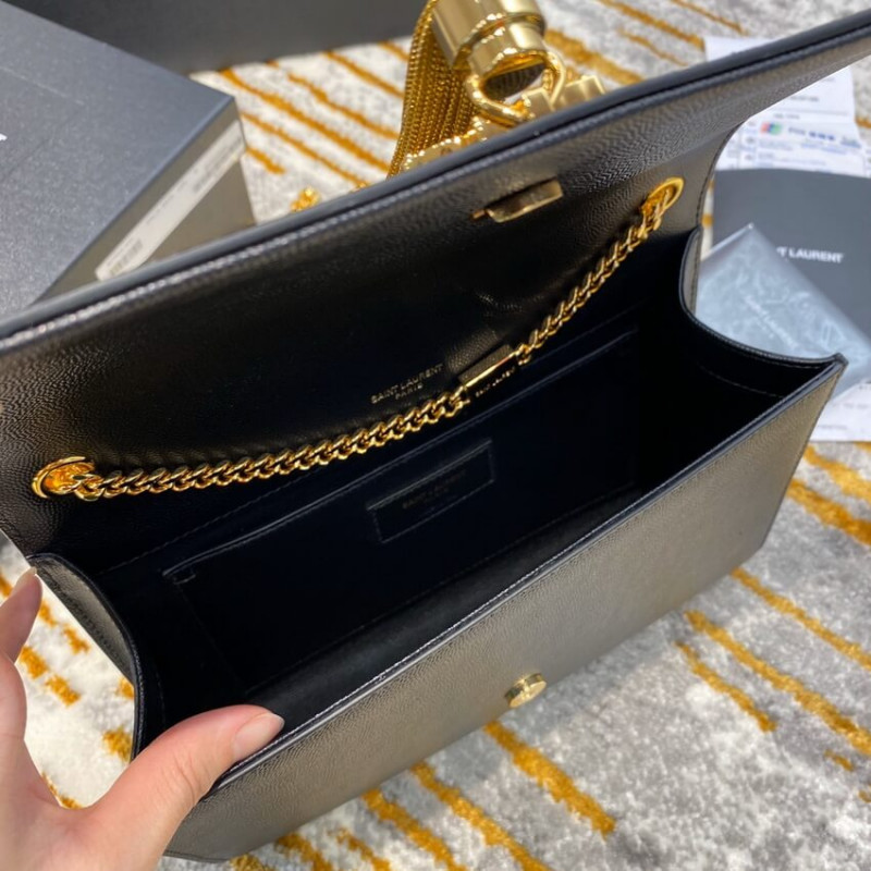 Replica Ysl Saint Laurent Kate Medium With Tassel In Grain De Poudre Leather 354119 Black1:1High-quality replica