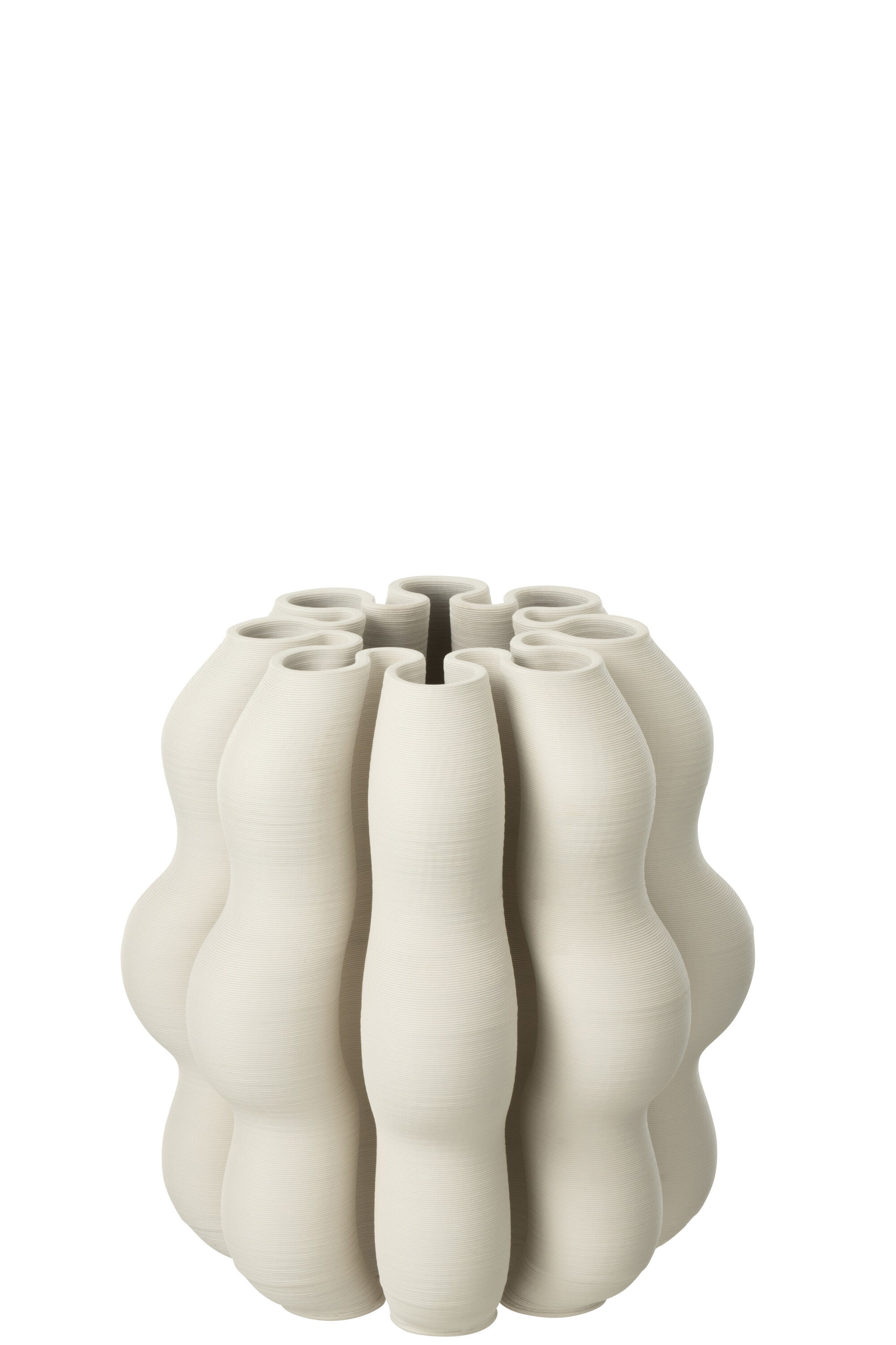 J-Line vaas Naos - keramiek - beige - small - Ø 23 cm