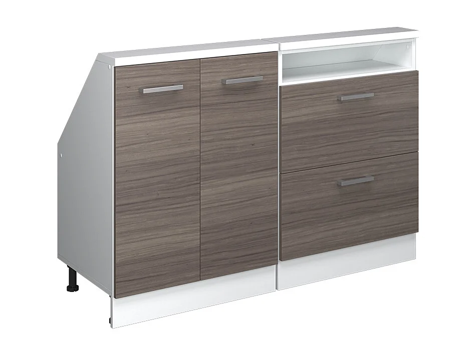 Ensembles de meuble de rangement sous pente gris noble/blanc 120x46x81.6 rion