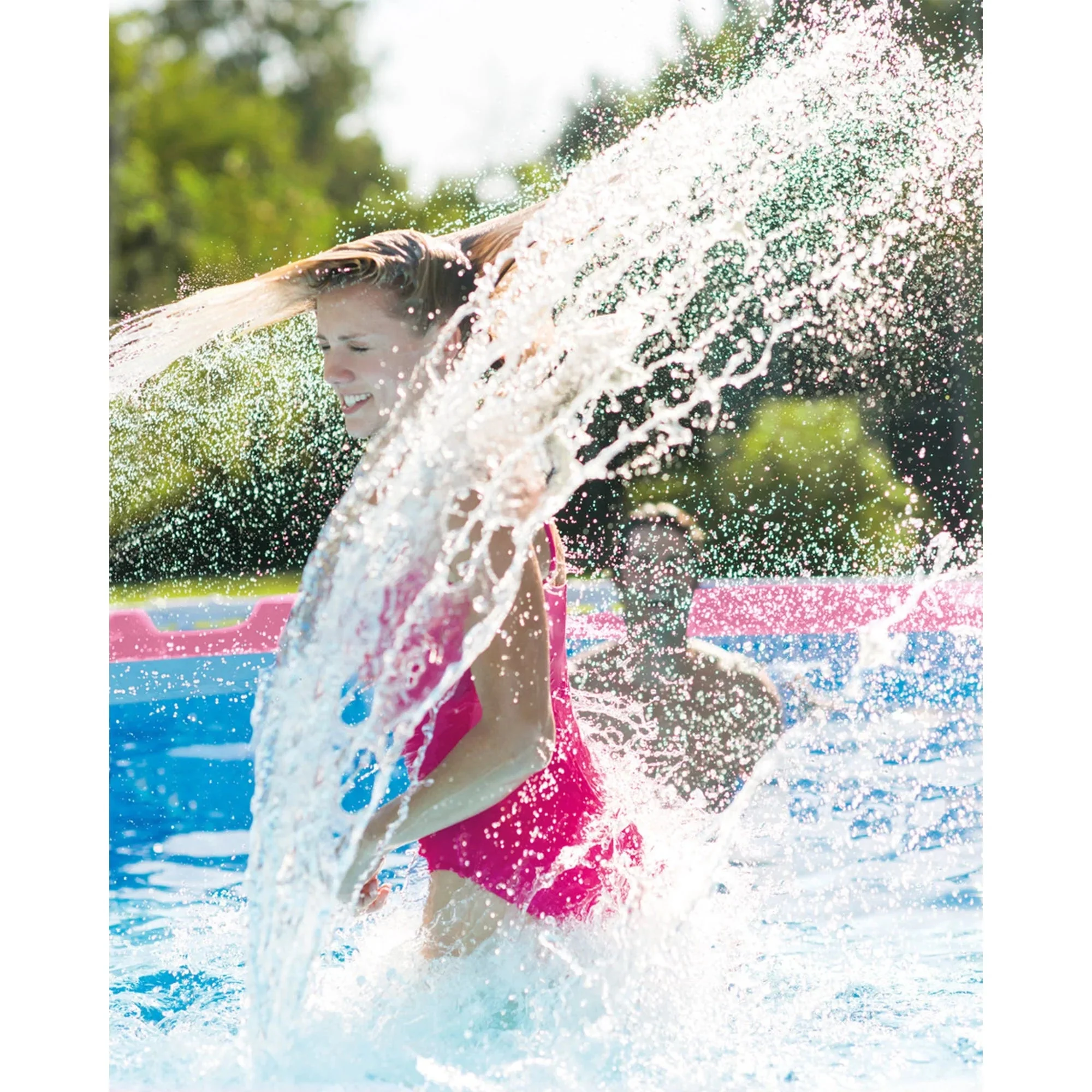 INTEX Rectangular Metal Frame Above Ground Swimming Pool, Pink, 7ft x 23in - Image 11 INTEX Rectangular Metal Frame Above Ground Swimming Pool, Pink, 7ft x 23in - Image 11