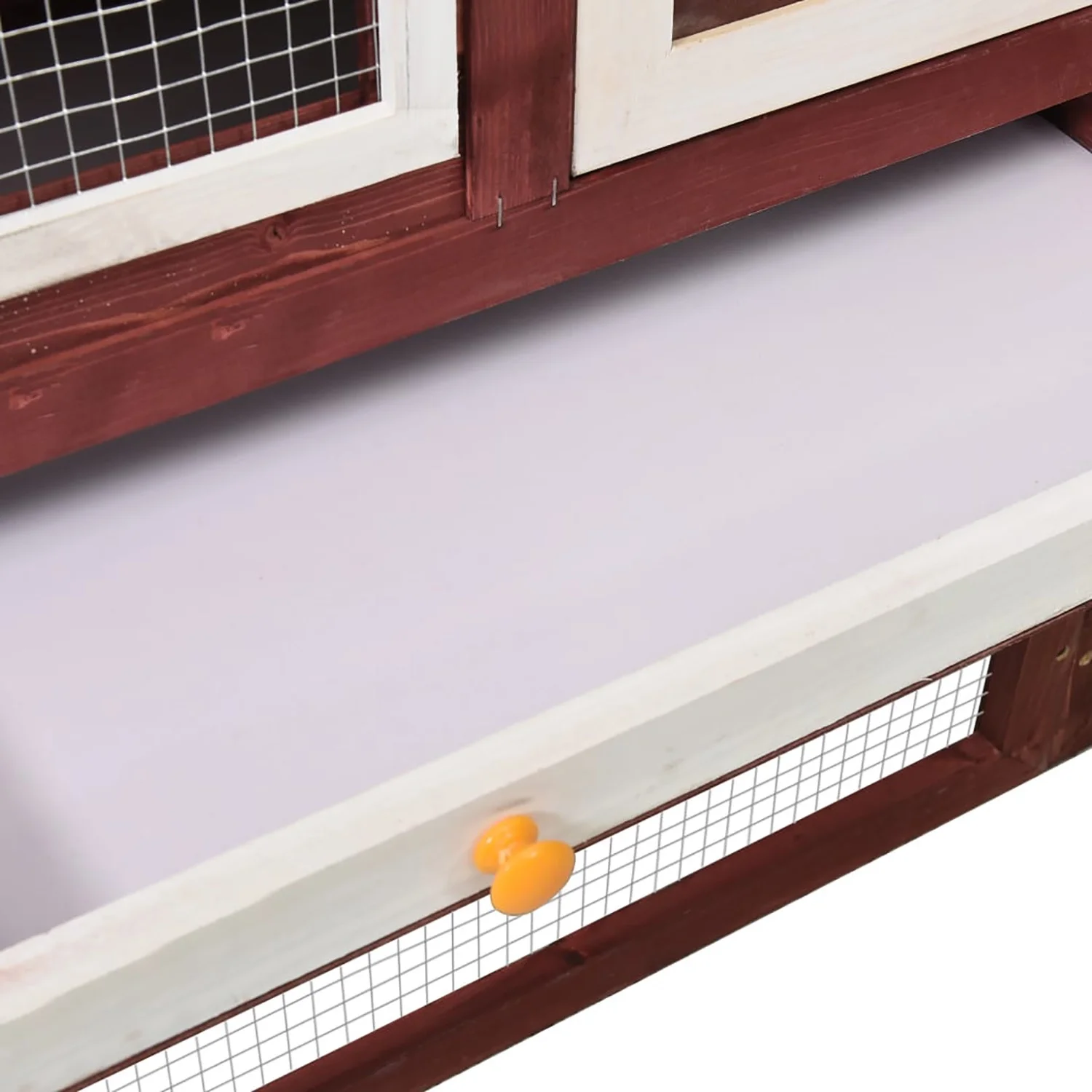 Pefilos 55" 2 Story Rabbit Hutch with Ramp, Tray, Wood Bunny Cage Poultry Chicken Coops, Beige - Image 20
