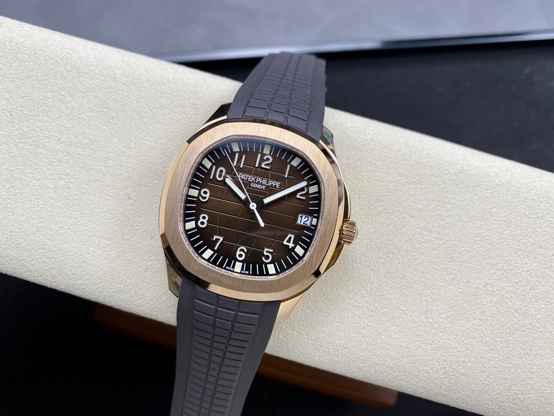 Fake Patek Philippe Replica Watch Aquanaut Date Sweep Seconds Rose Gold Brown Dial 5167R-001 3KF(1:1 replica) - Top club