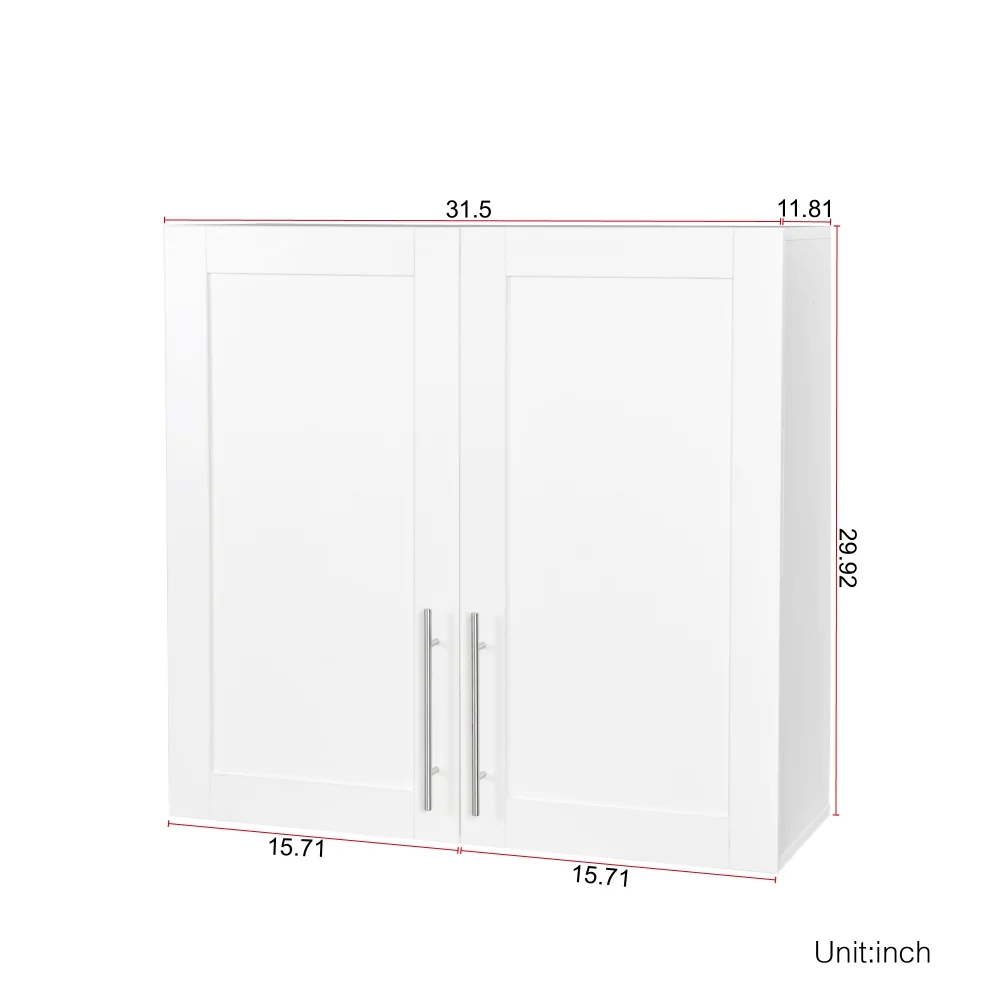 Stackable Wall Cabinet,Solid Wood Storage Cabinet with Adjustable Shelves and Doors,Console Table Side Table for Hallway,Sideboard Buffet Cupboard for Kitchen, 15.75" D x 15.75" W x 70.87" H, White - Image 28