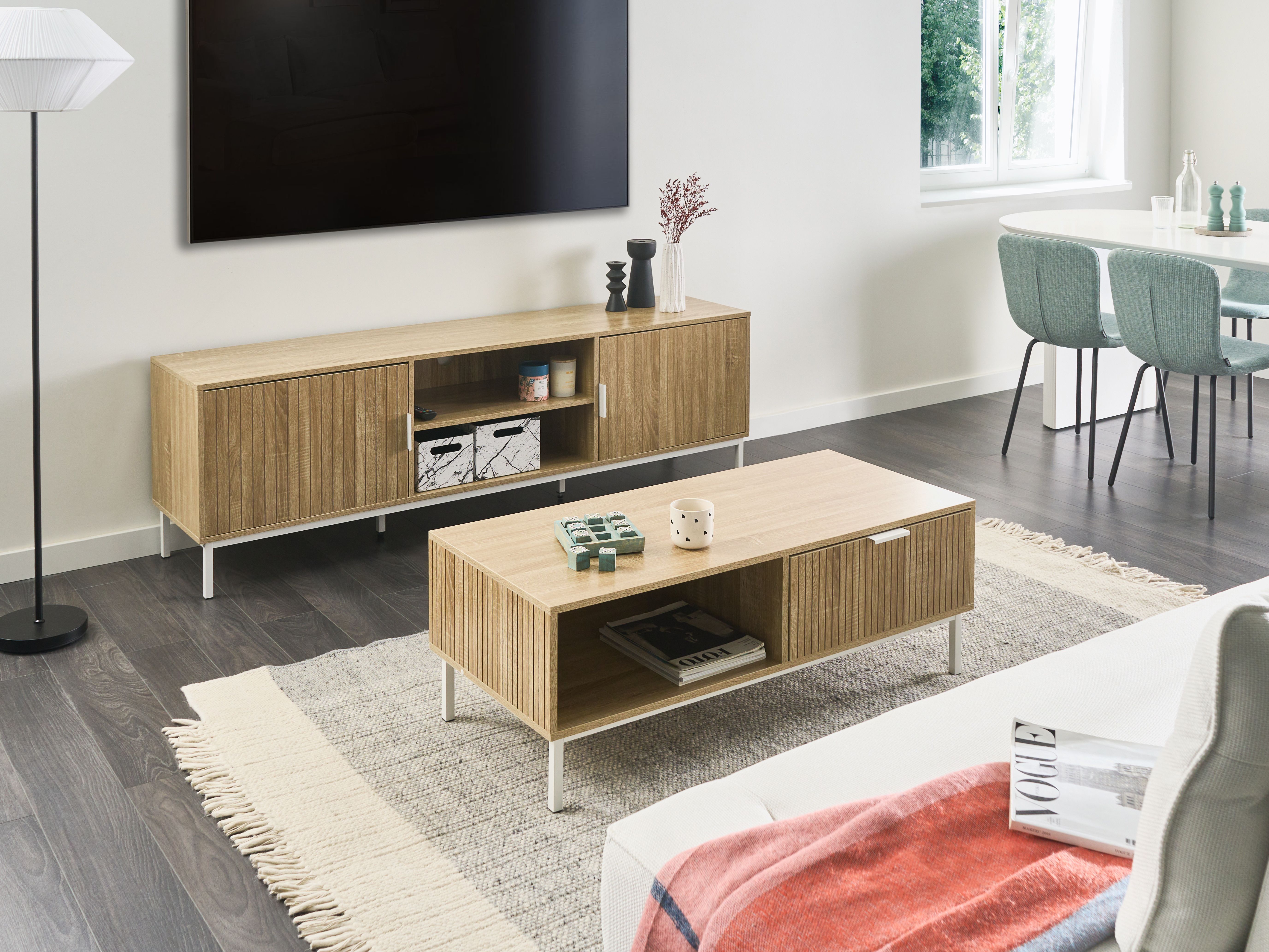 TV Stand ROYALLA Light Brown