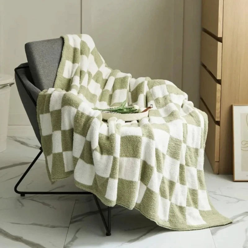 NordicPlaid | Fluwelen Dambord Sofa Deken