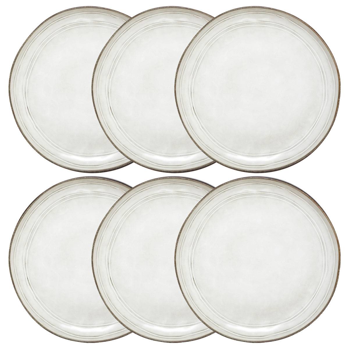 Set of 6 dinner plates "Flower" D.26.5 cm, Gray