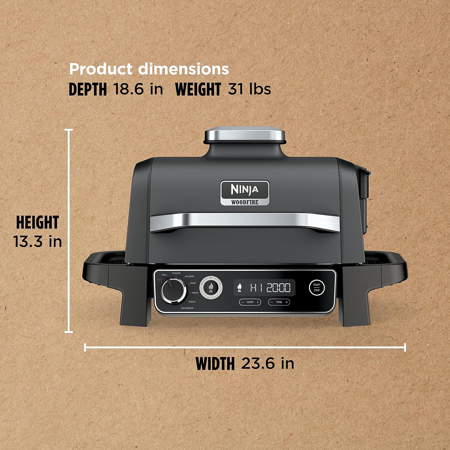 Ninja 7-in-1 Portable Electric Outdoor Grill And Smoker With Thermometer, Grey - OG751BRN - Image 31 Ninja 7-in-1 Portable Electric Outdoor Grill And Smoker With Thermometer, Grey - OG751BRN - Image 31