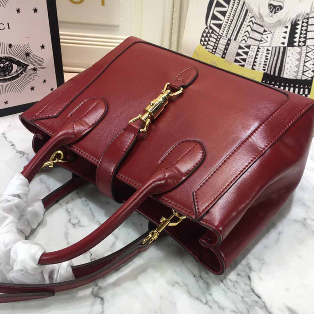 Replica Gucci Jackie 1961 Large Tote Bag 649015 Red/Black/Grey1:1High-quality replica