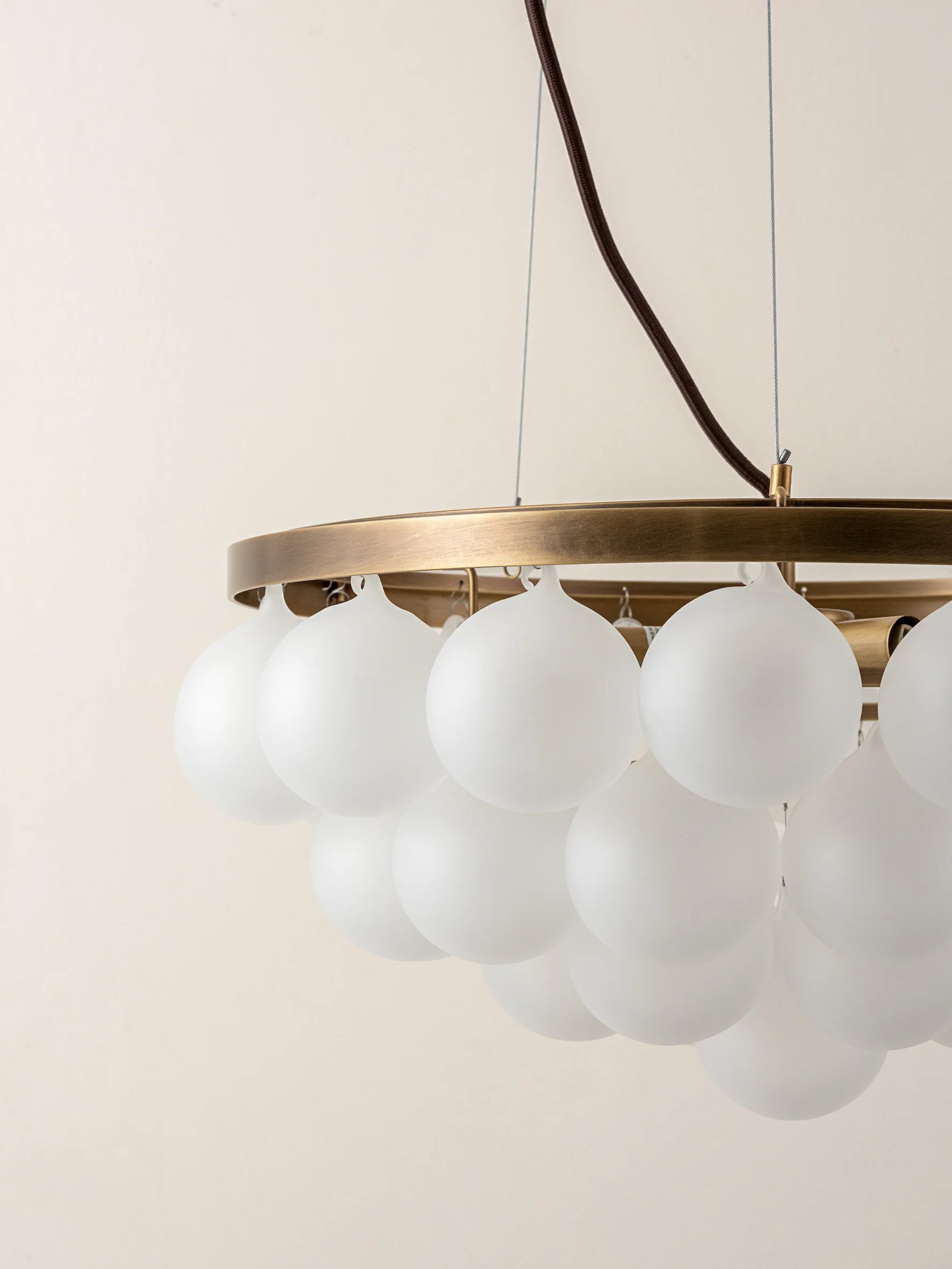 Frosted brass chandelier