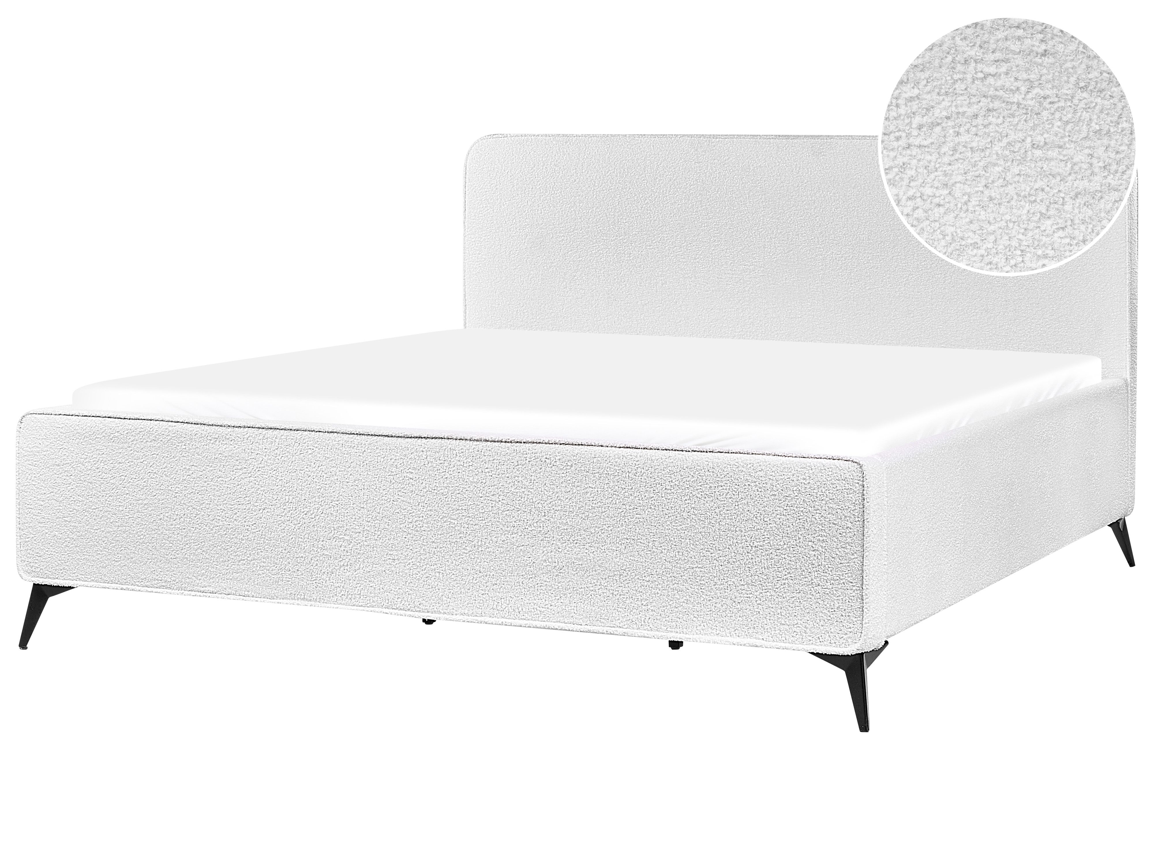 Bed Boucle VALOGNES 180 x 200 cm (EU Super King) Off-White