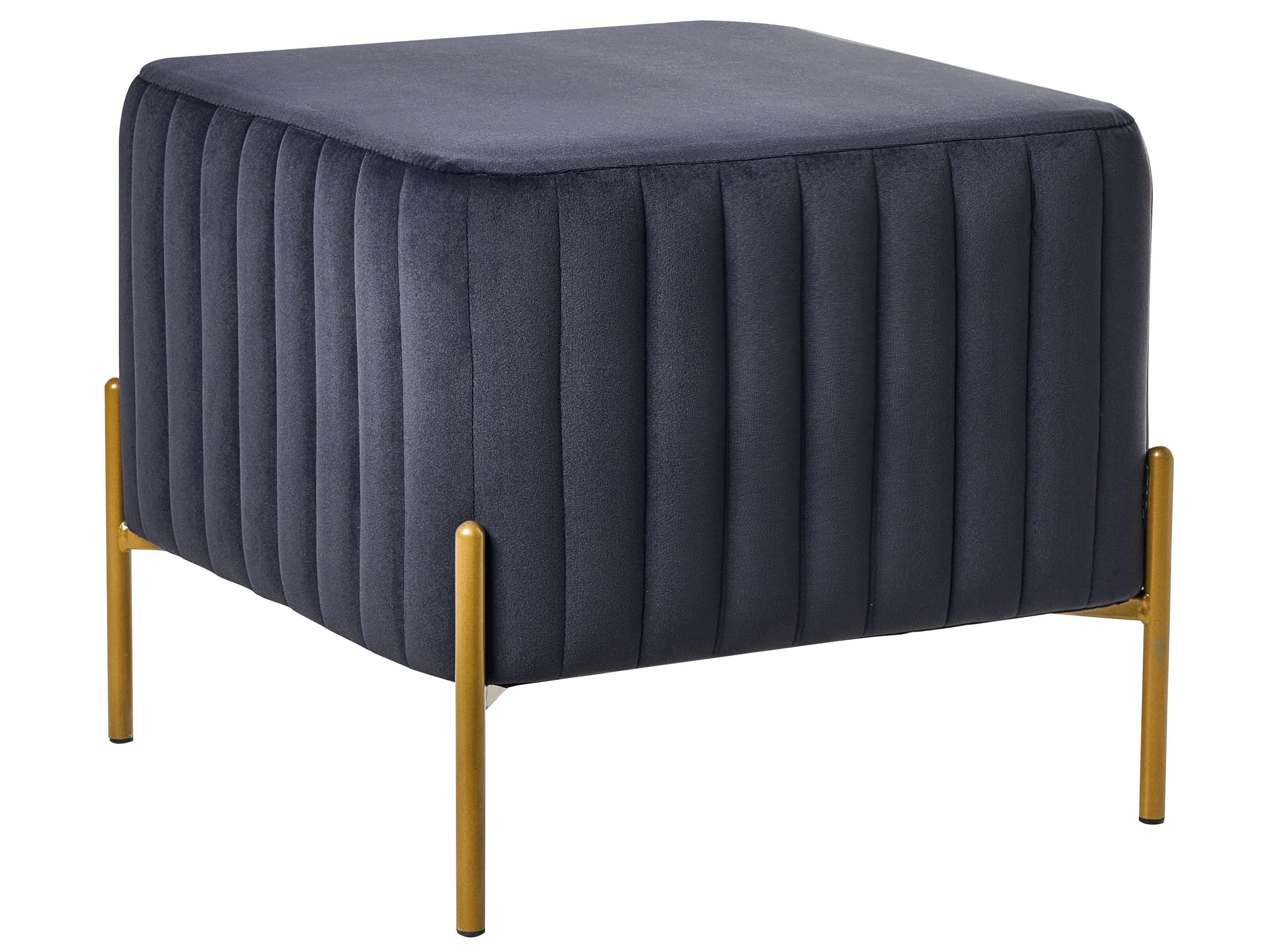 Footstool UTAH Velvet Black