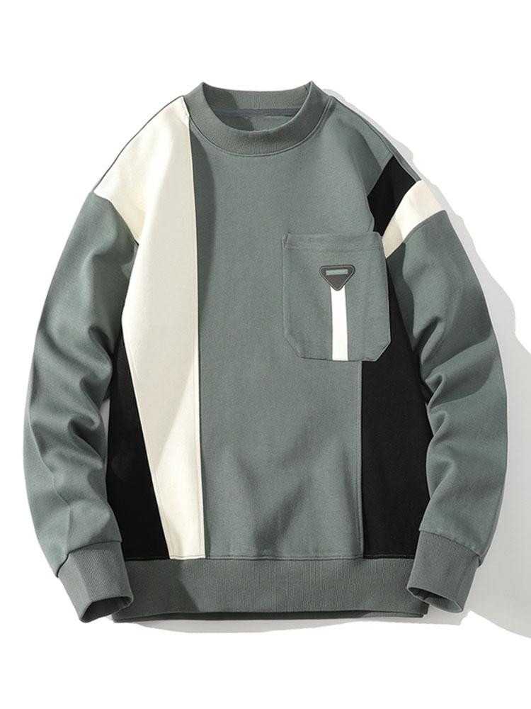Color Block Sweatshirt With Pocket